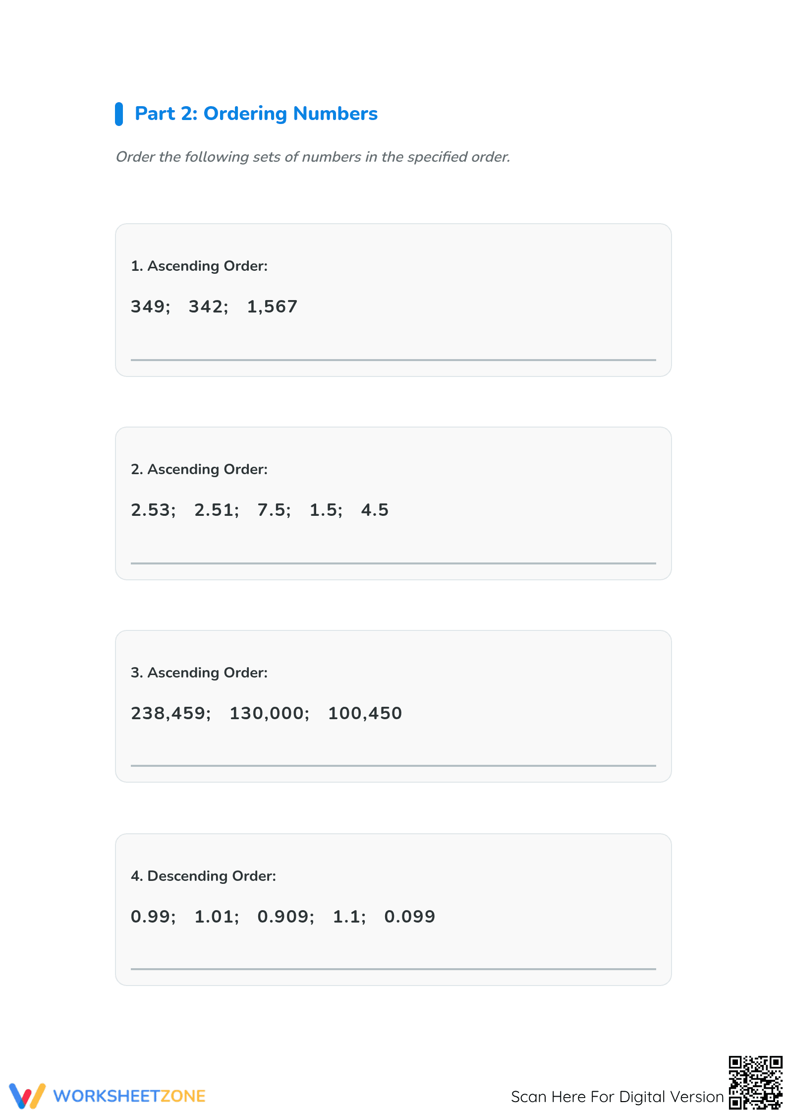 Essential Decimals Worksheet: Place Value, Add & Subtract - Page 2