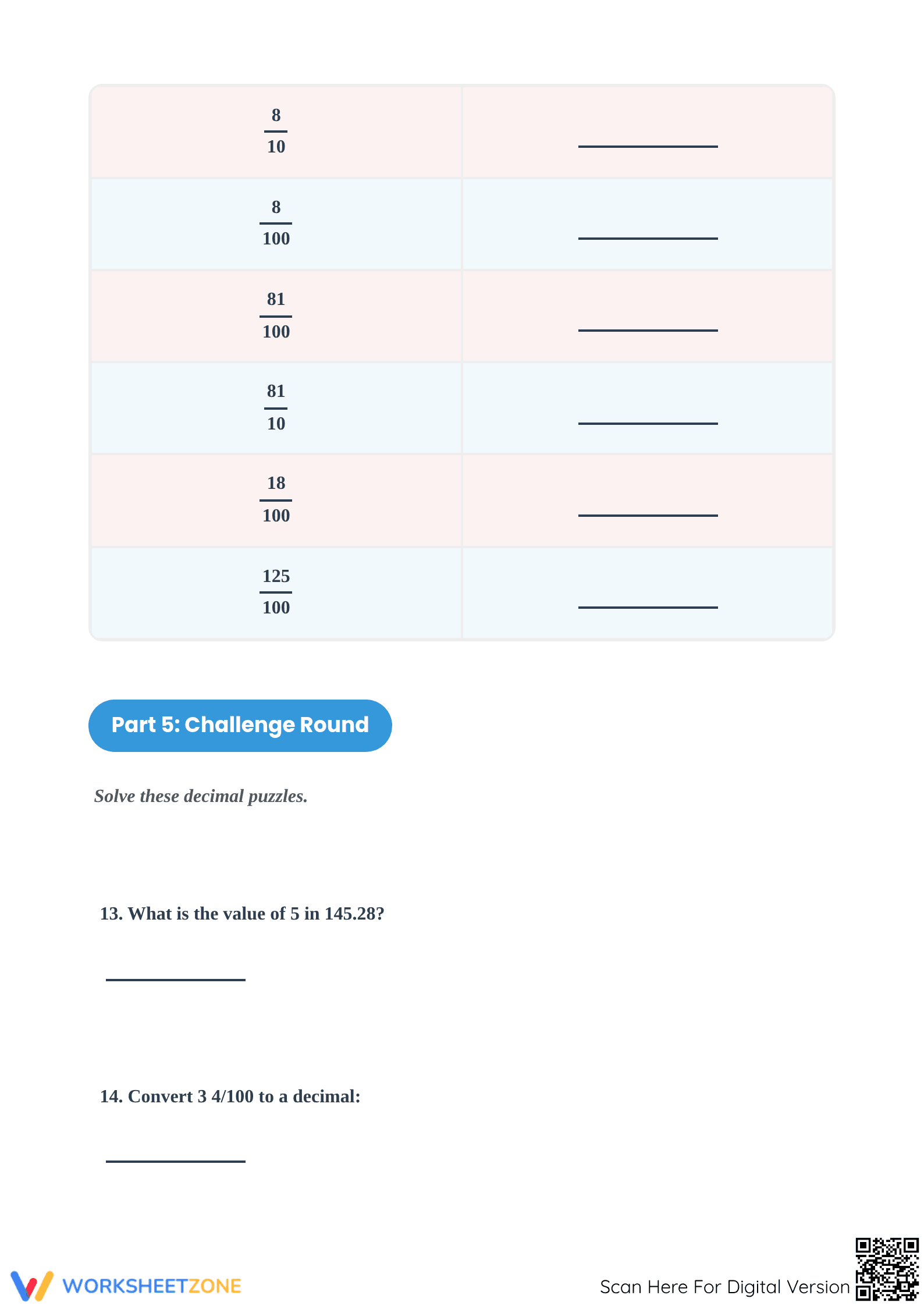 Grade 5 Decimals Revision Worksheet | Essential Printable - Page 5