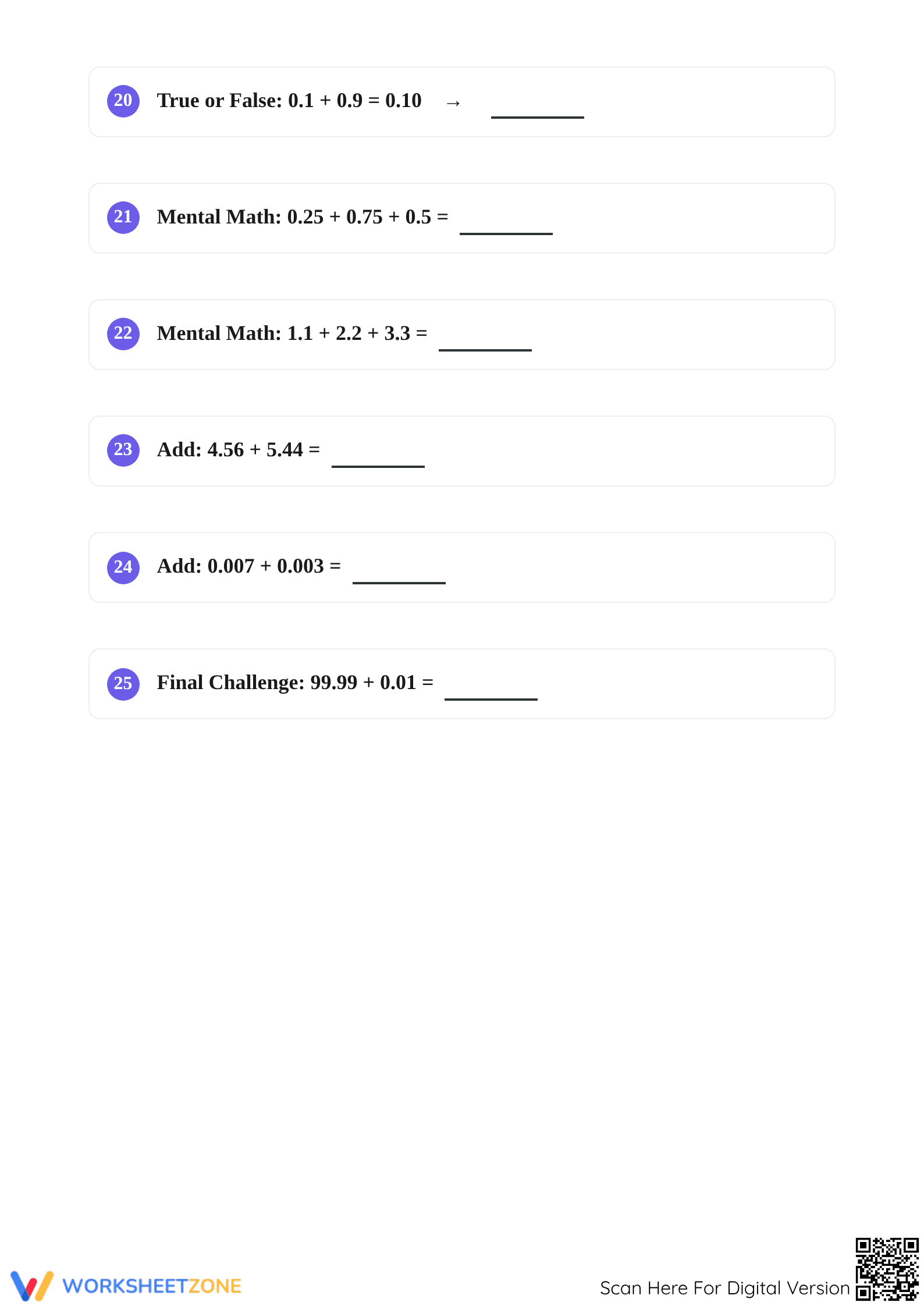 Printable Add Decimals Worksheet | Grade 5 Math Essential - Page 5