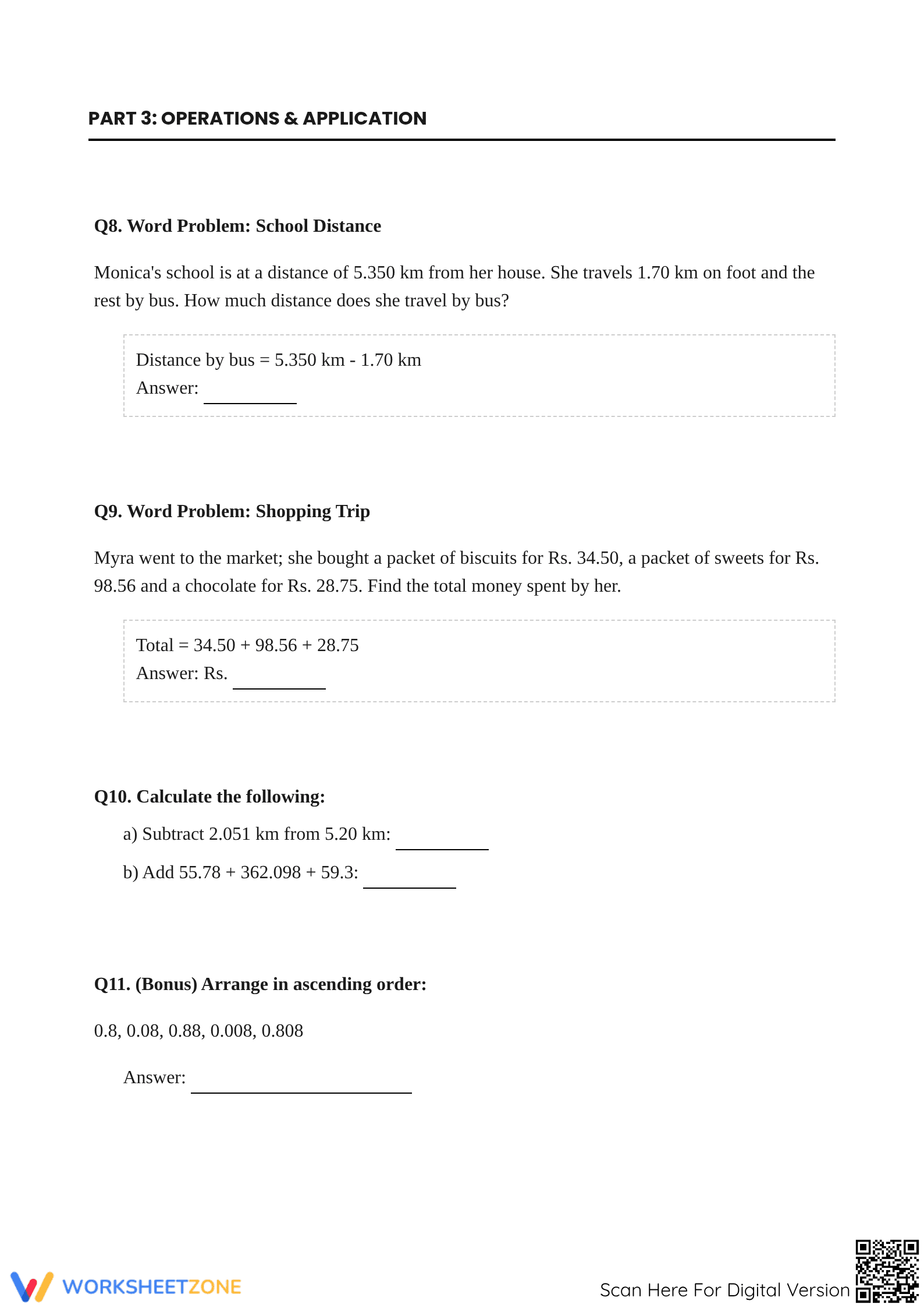 Essential Decimals Practice Worksheet | Grade 6 Math - Page 3