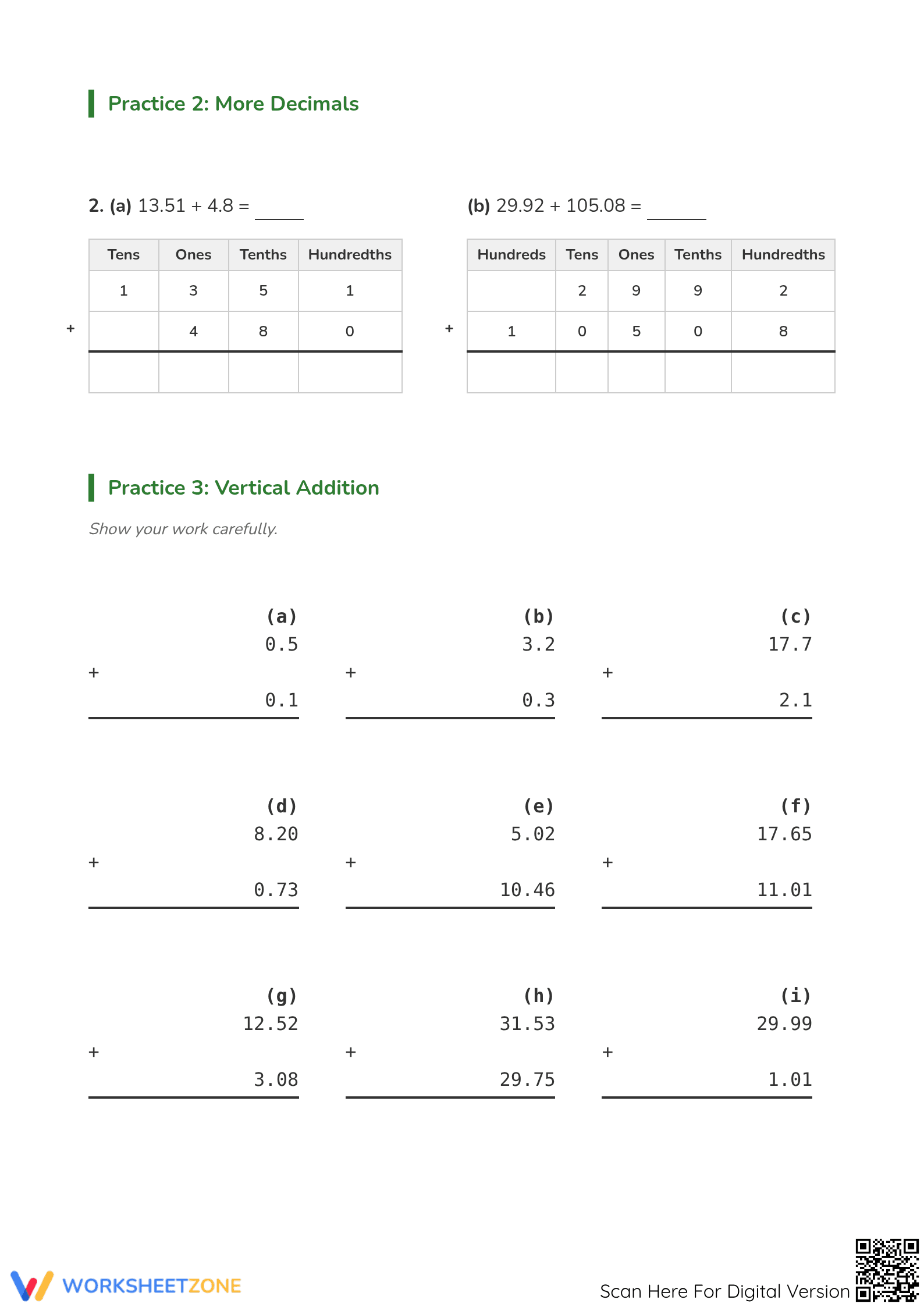 Essential Adding Decimals Worksheet | Grade 5 Math - Page 2