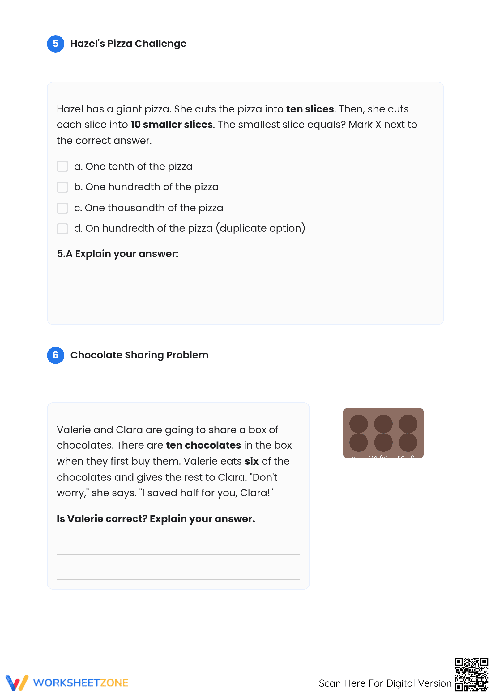 Printable CCSS.MATH.CONTENT.5.NBT.A.3 Decimal Evaluation - Page 2