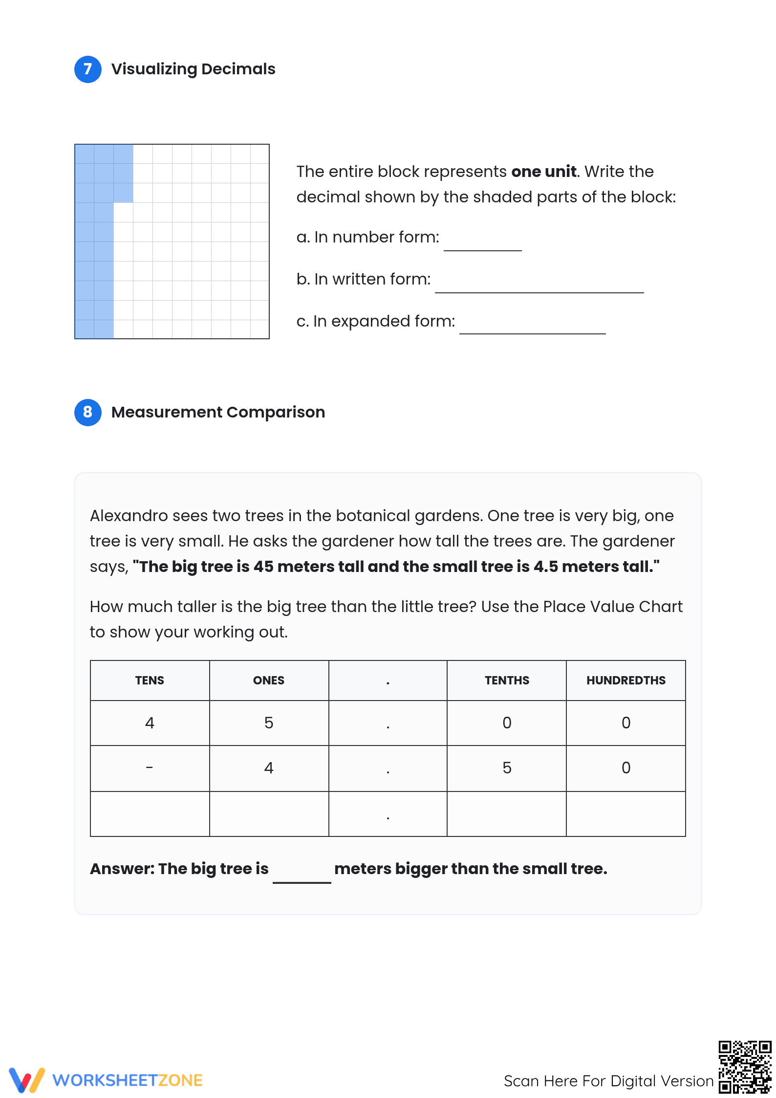 Printable CCSS.MATH.CONTENT.5.NBT.A.3 Decimal Evaluation - Page 3