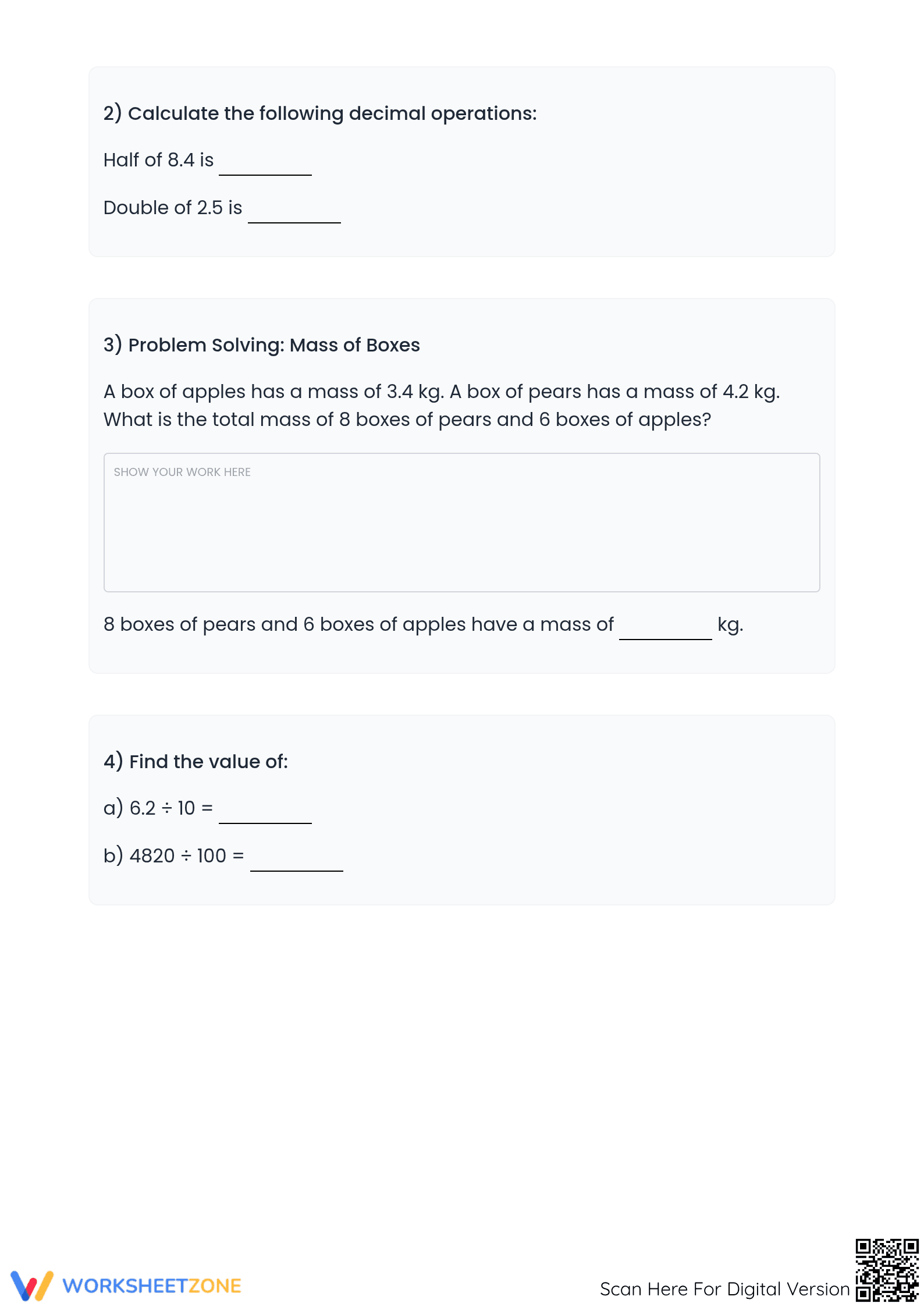 6.NS.B.3 Worksheet: Decimals & Ratios — Grade 6 Aligned - Page 3