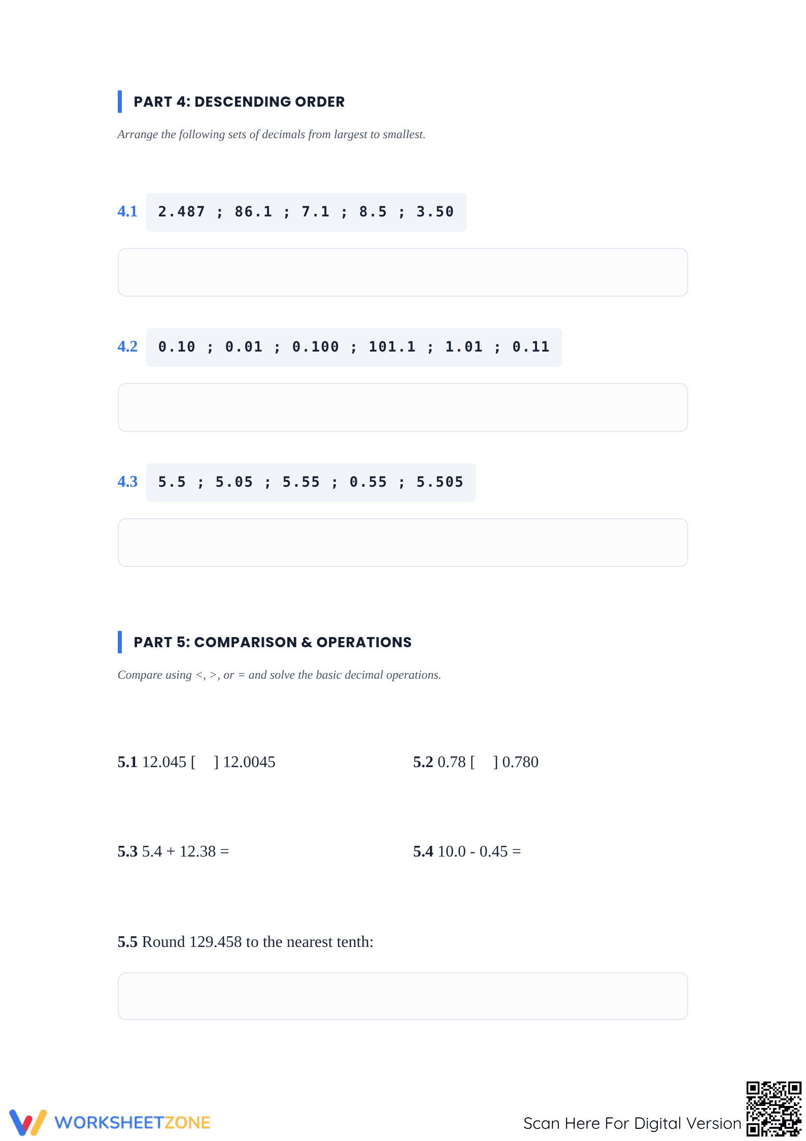 Essential Decimals Practice Worksheet | Grade 6 Math Ready - Page 3