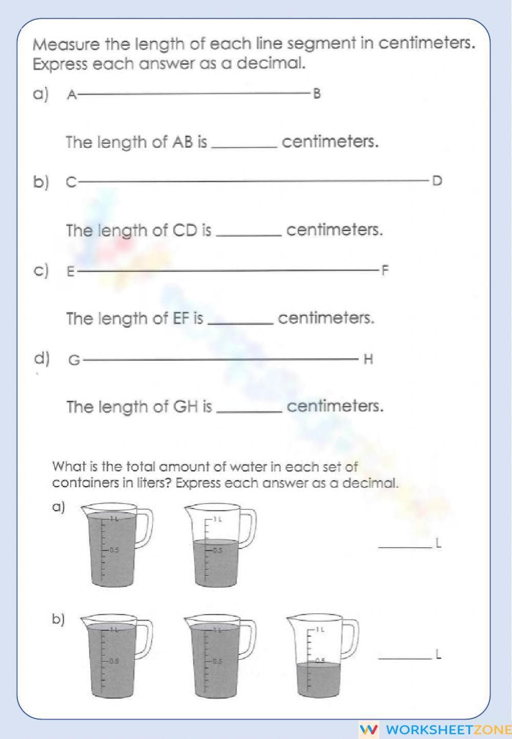 Reading Decimal Measurements | Grade 4 Math Printable - Page 2