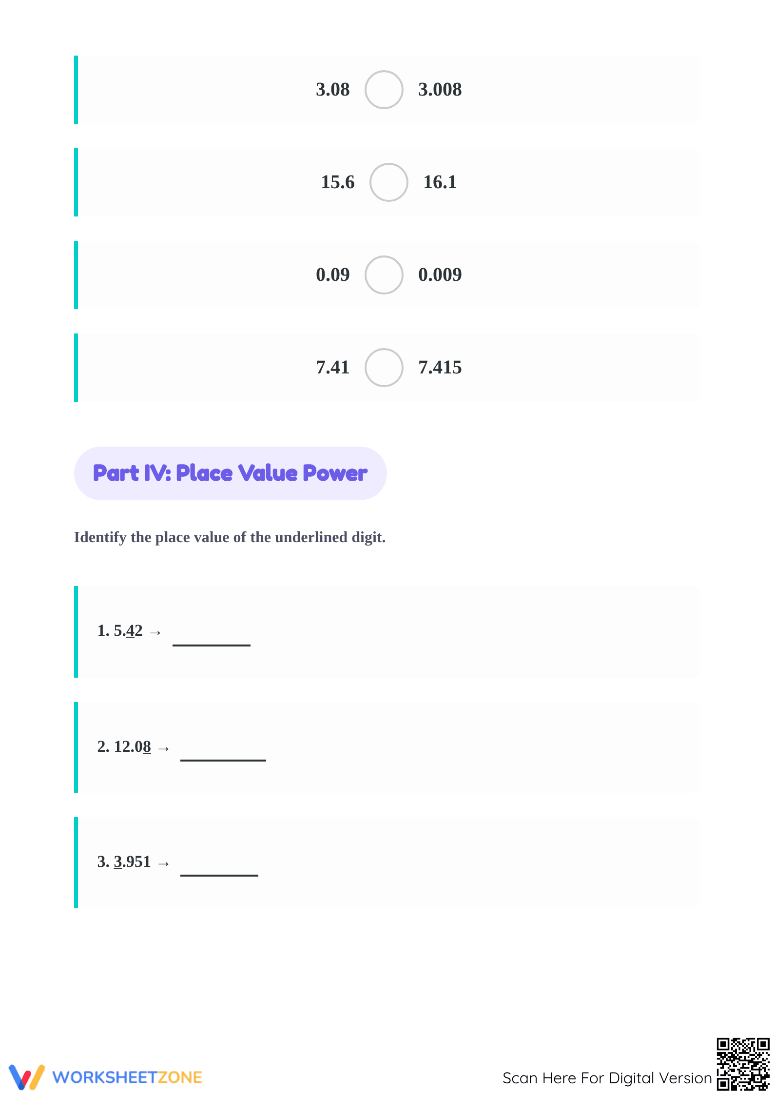 Essential Grade 4 Decimals: Place Value & Mental Math Practice - Page 3