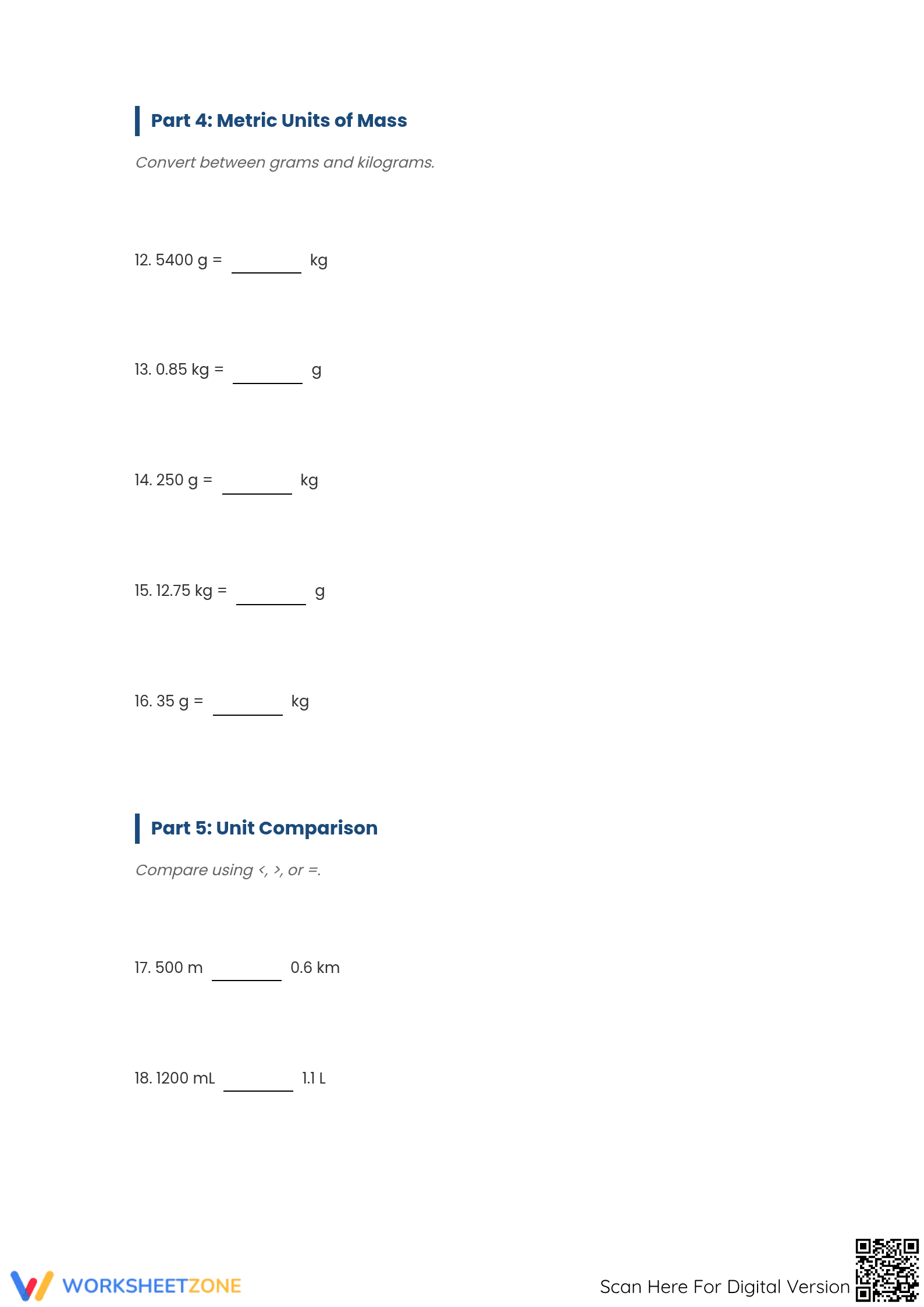 Essential Metric Conversions Worksheet | Grade 7 Math - Page 3