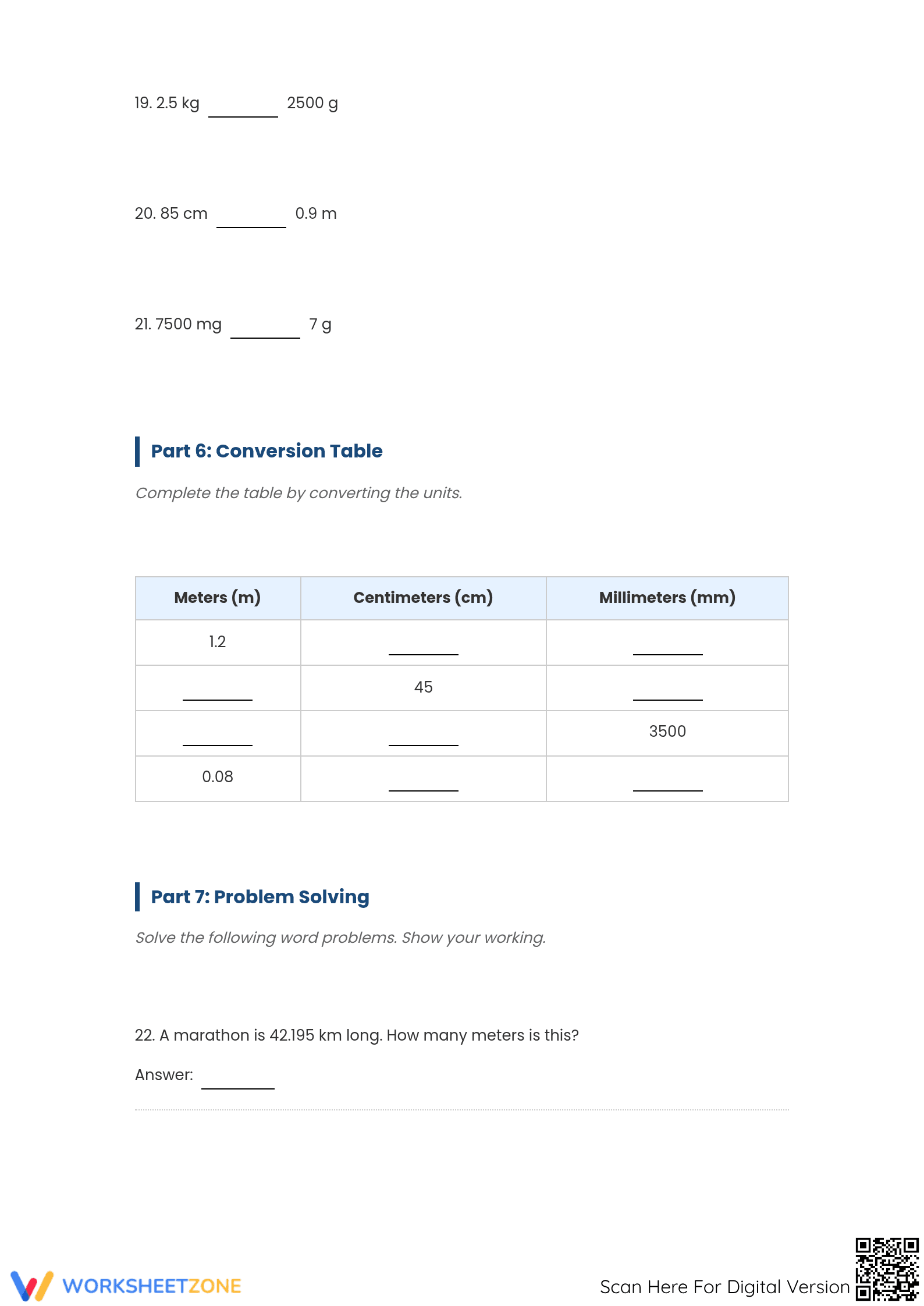 Essential Metric Conversions Worksheet | Grade 7 Math - Page 4