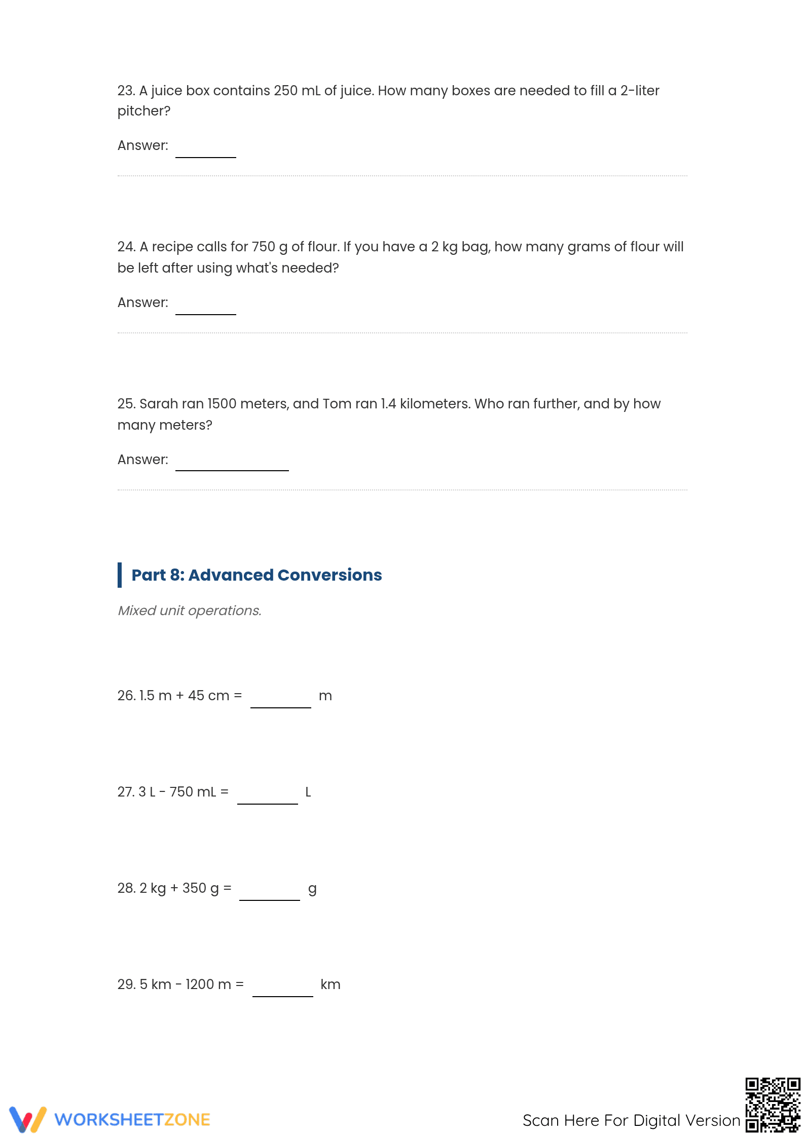 Essential Metric Conversions Worksheet | Grade 7 Math - Page 5