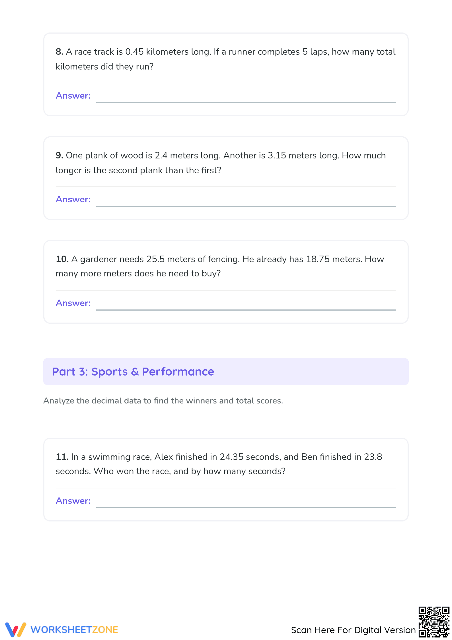 Decimal Word Problems & PEMDAS | Grade 5 Math Printable - Page 3