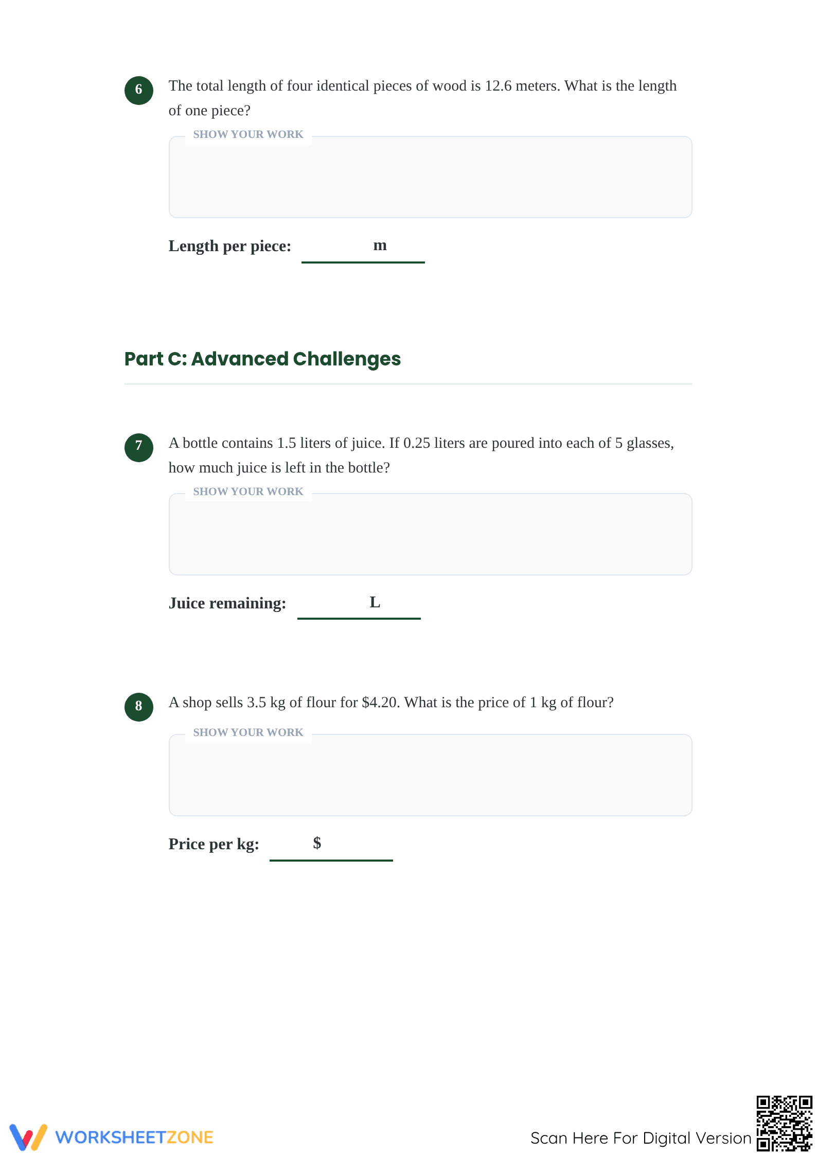 Ready Decimal Worded Problems Worksheet | Grade 5 Math - Page 3