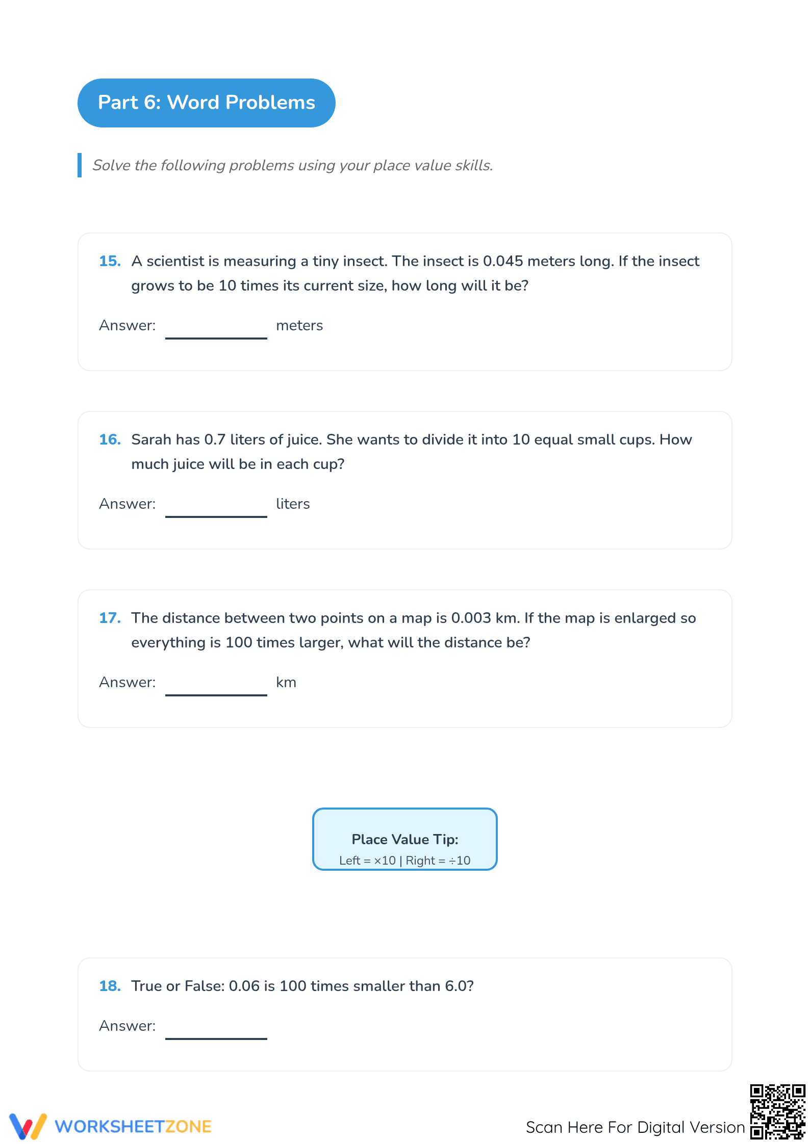 Printable Decimal Place Value Worksheet | Grade 5 Math - Page 5