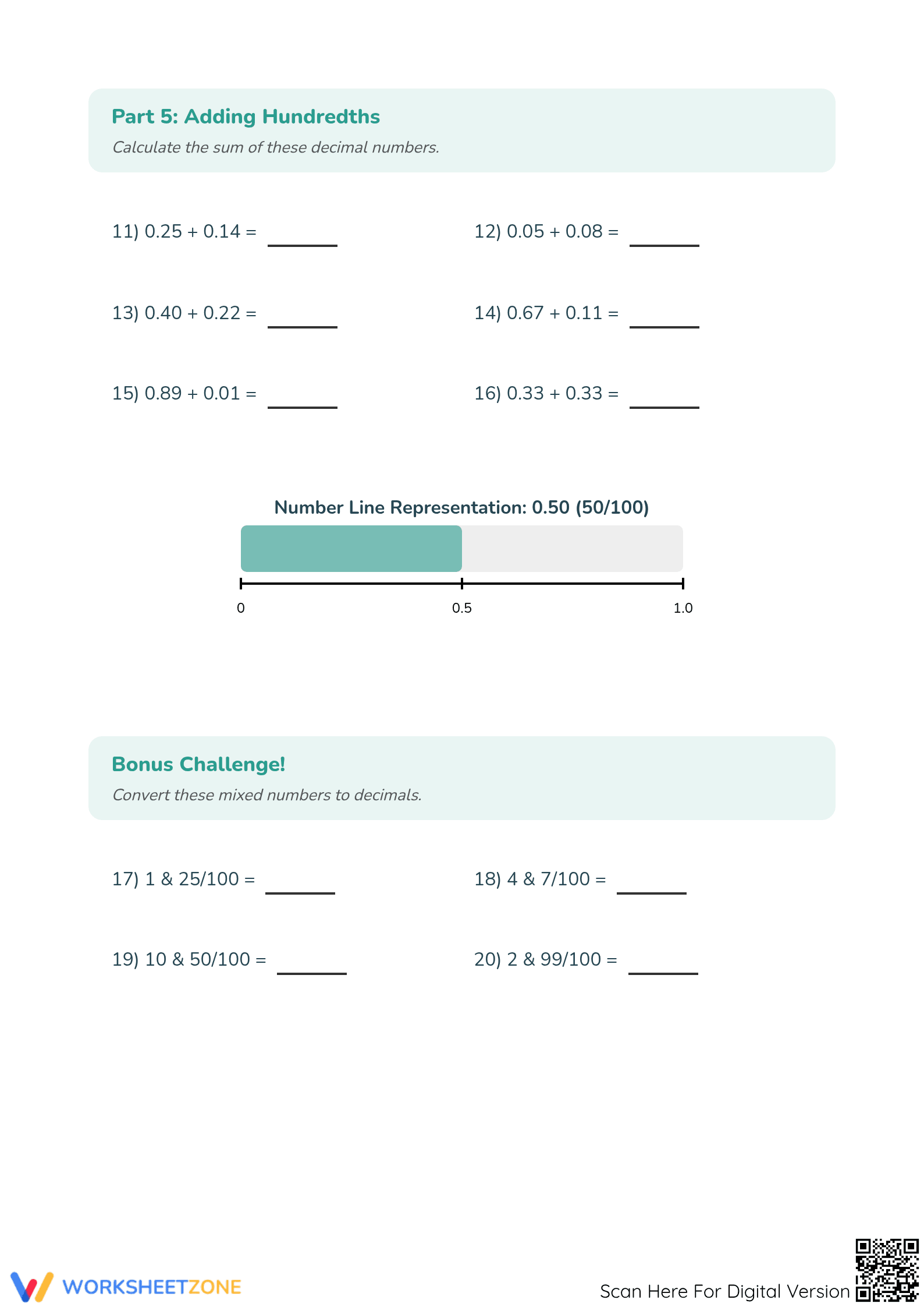 Hundredths 1 Worksheet: Essential Grade 4 Decimals Practice - Page 4