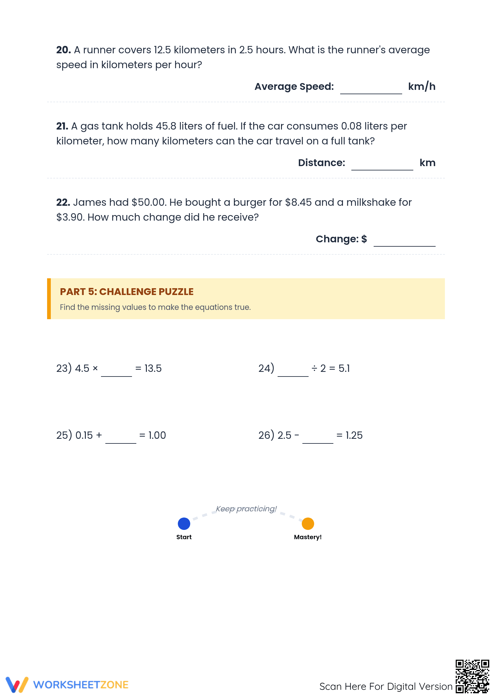 Essential Subtracting Decimals Worksheet | Printable Grade 5 - Page 3