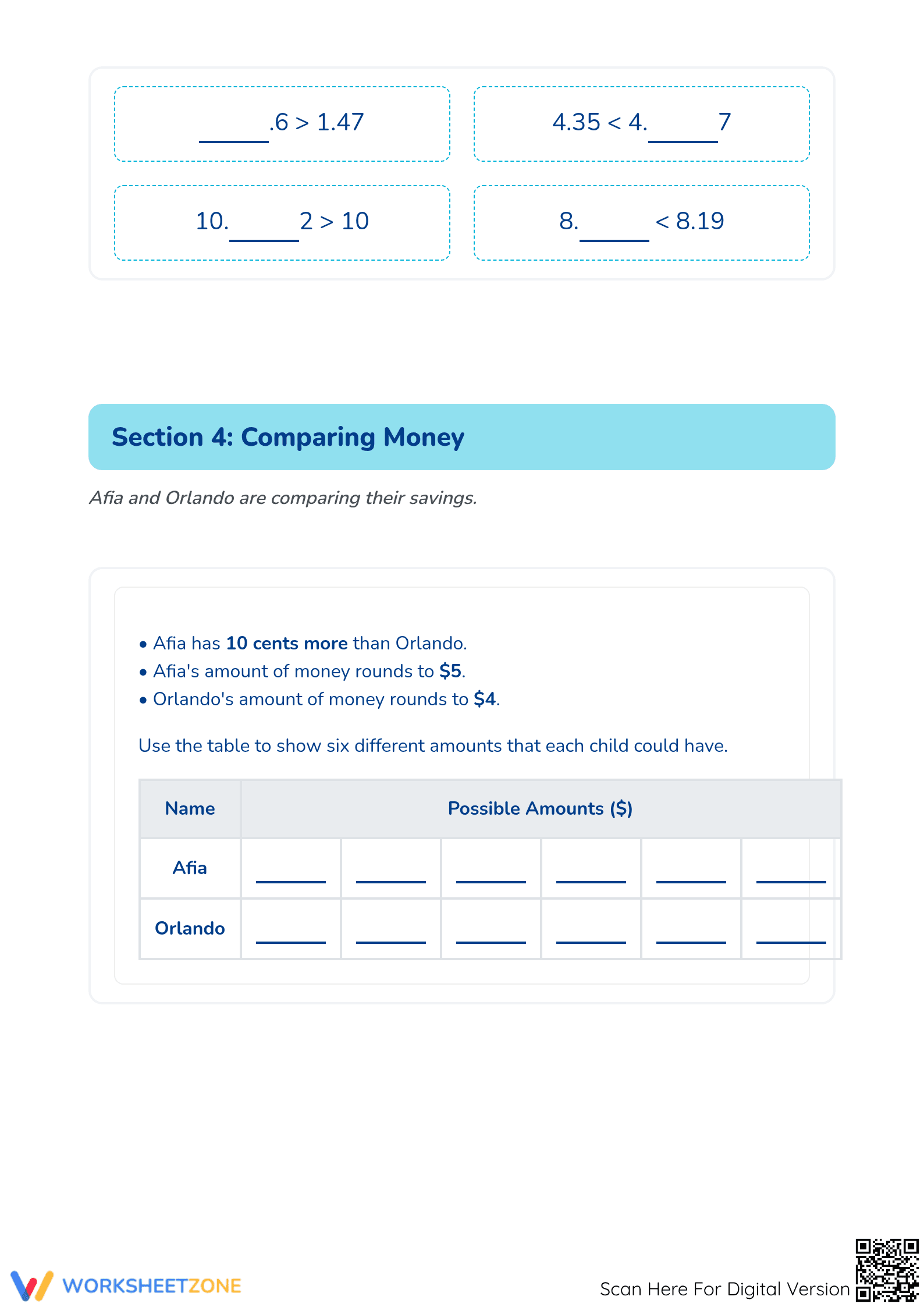 Rounding and Ordering Decimals Worksheet | Grade 5 Essential - Page 3