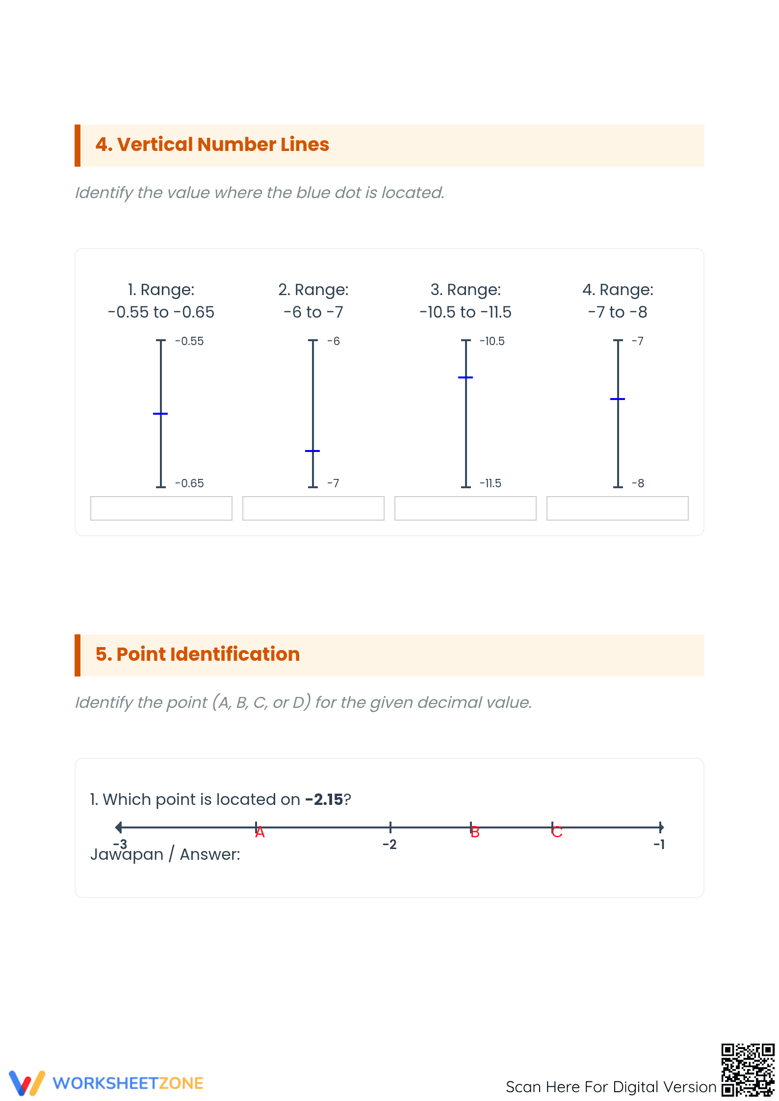 Essential Worksheet: Positive & Negative Decimals (Grade 8+) - Page 3
