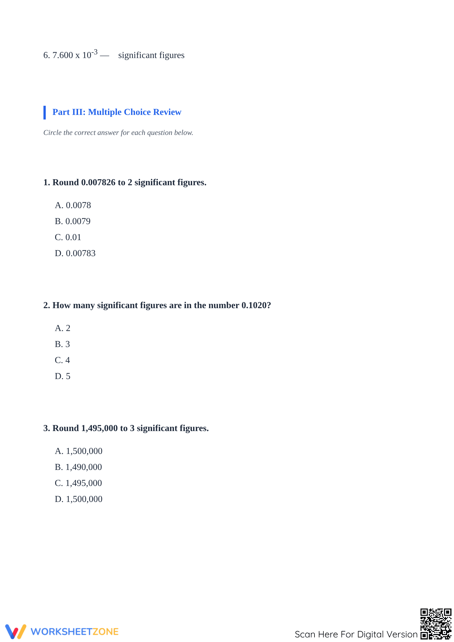 Essential Significant Figures & Decimals | Grades 9-12 - Page 3