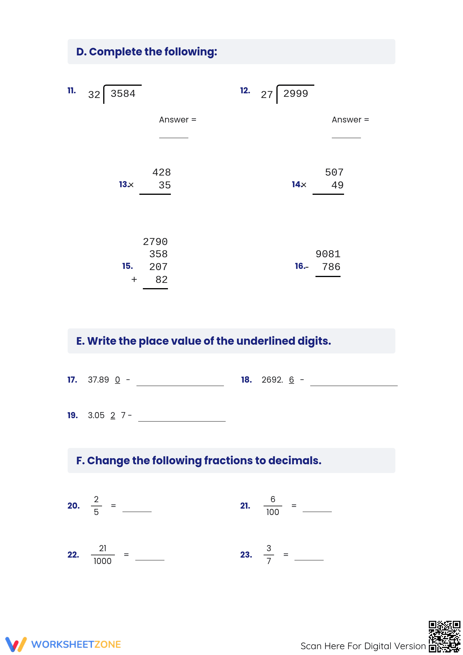 Essential Grade 5 Decimals & Fractions Review | Aligned - Page 2
