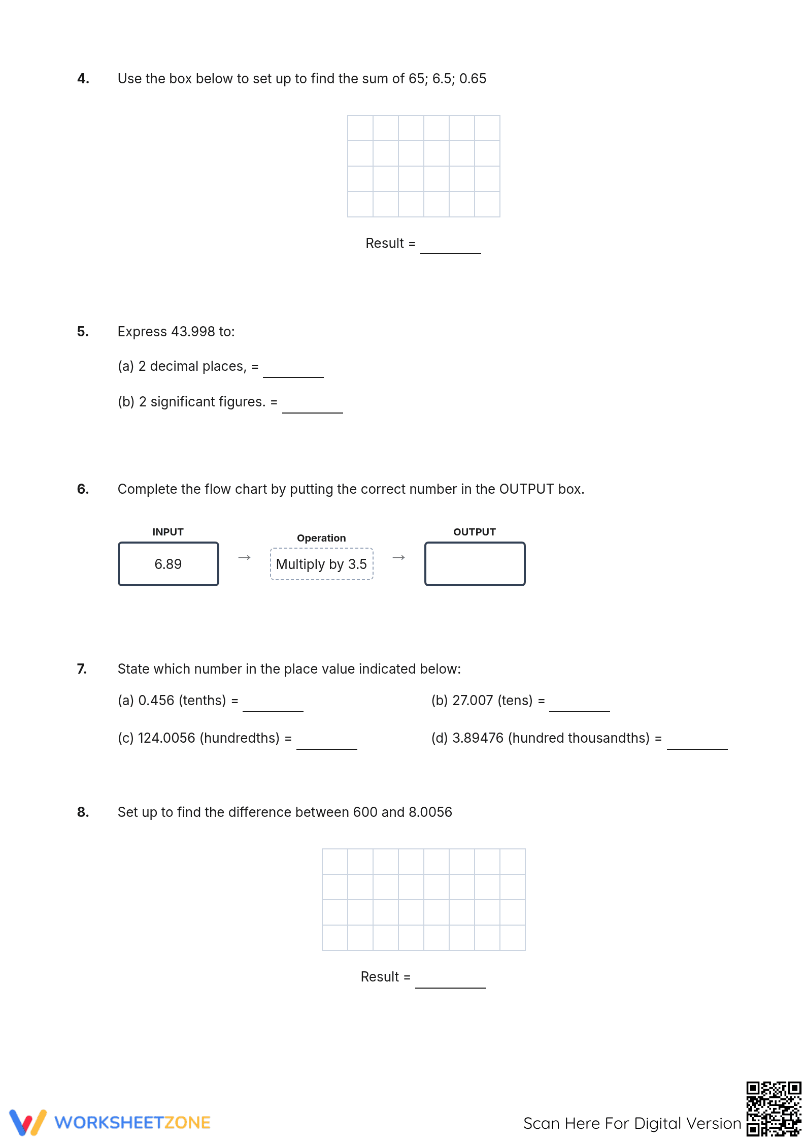 Essential Decimals Mastery Test | Grade 10-12 Printable - Page 2