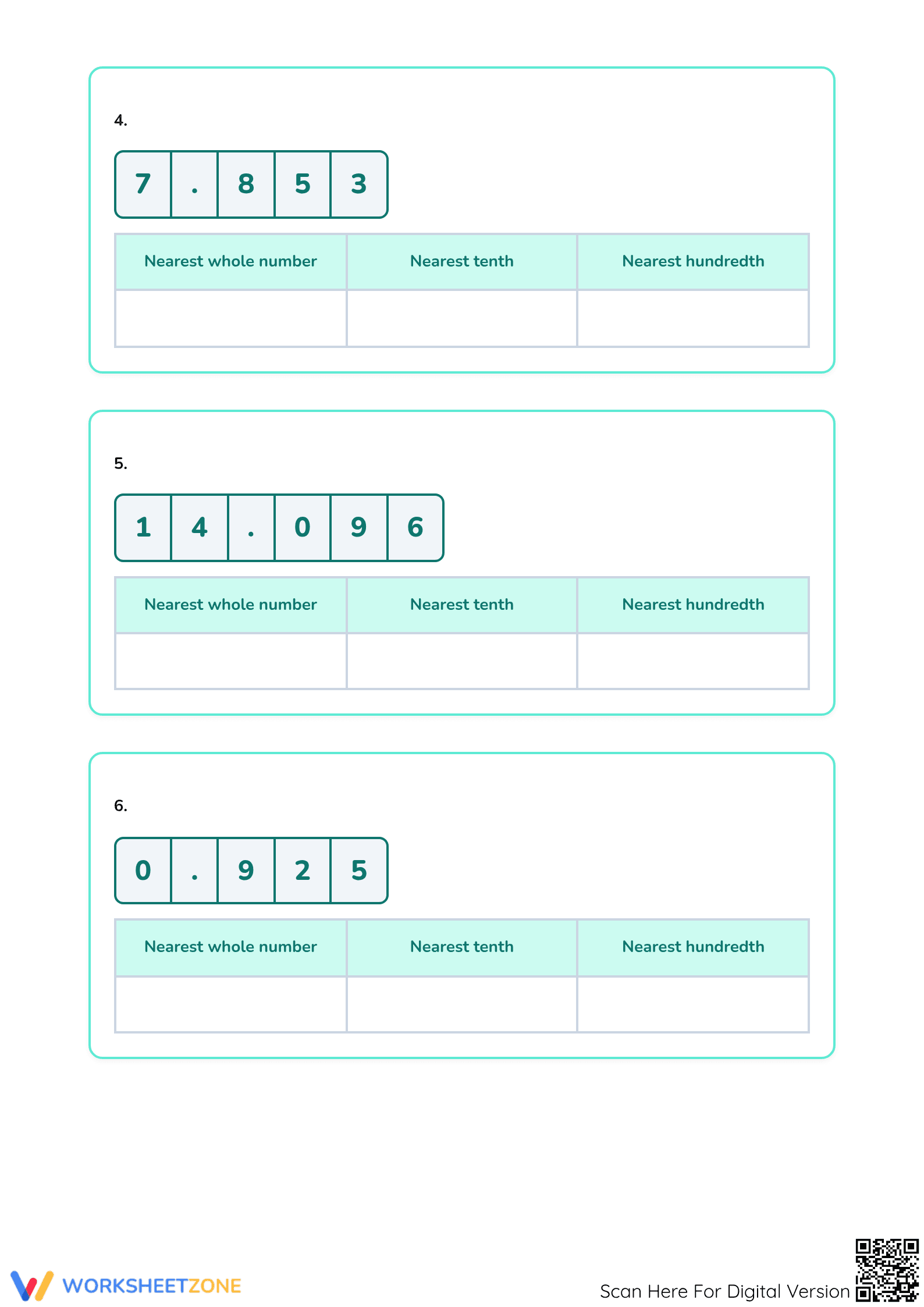 Essential Decimals Practice Worksheet | Grade 6-8 Math - Page 3