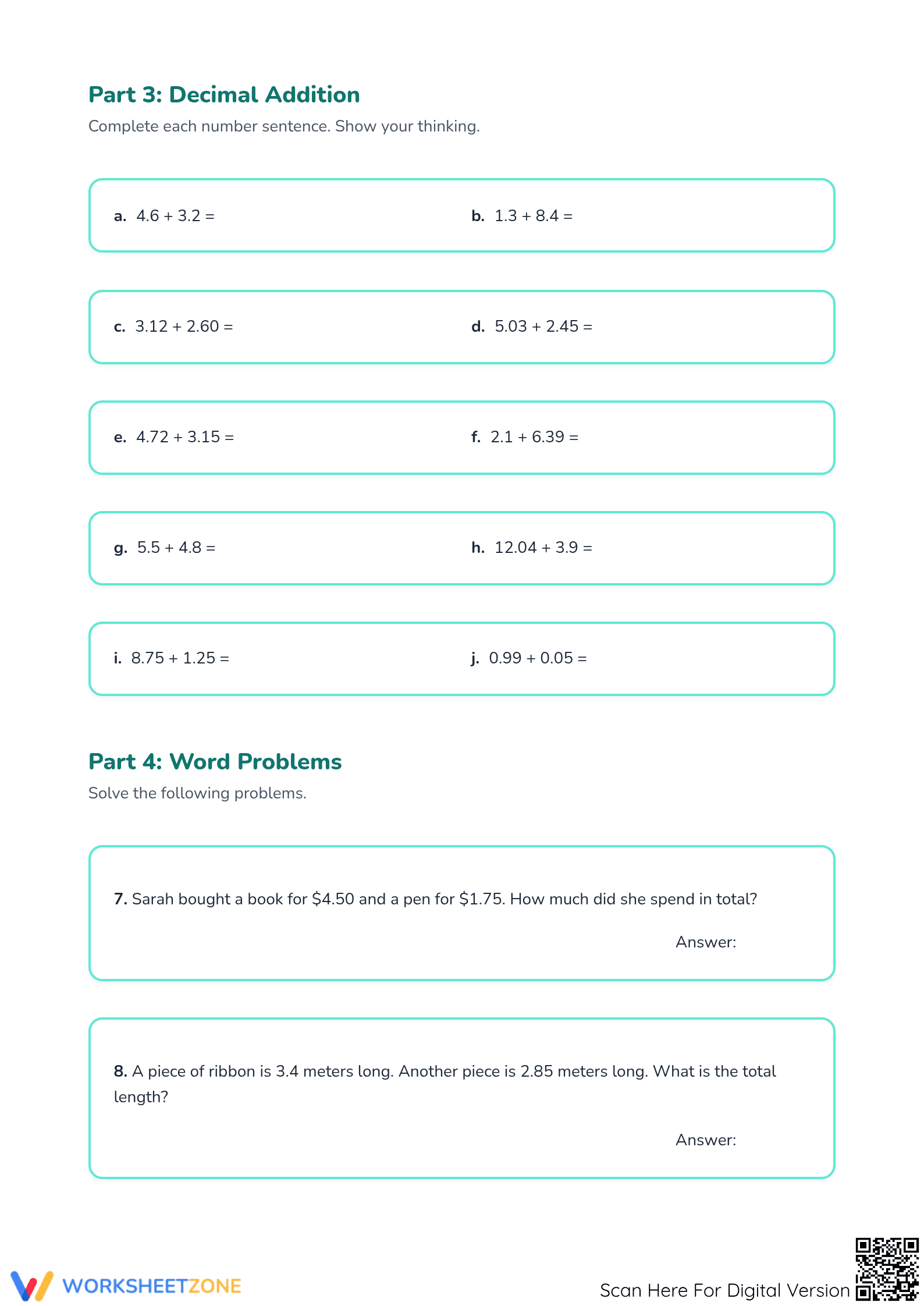 Essential Decimals Practice Worksheet | Grade 6-8 Math - Page 4