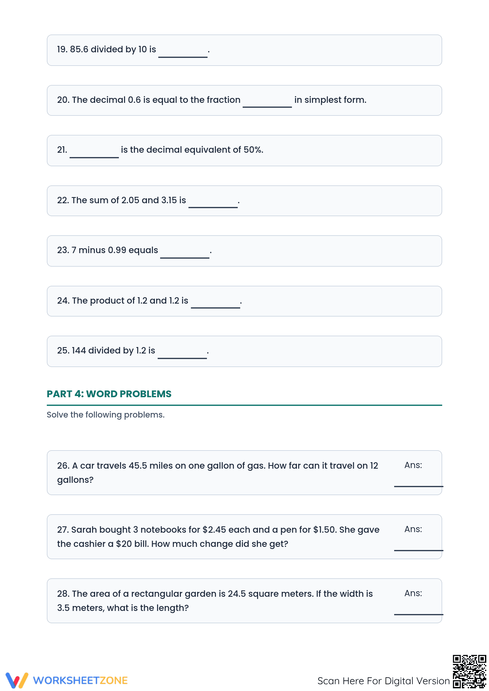 5.NBT.B.7 Worksheet: Decimal Operations — Grade 5 Aligned - Page 4