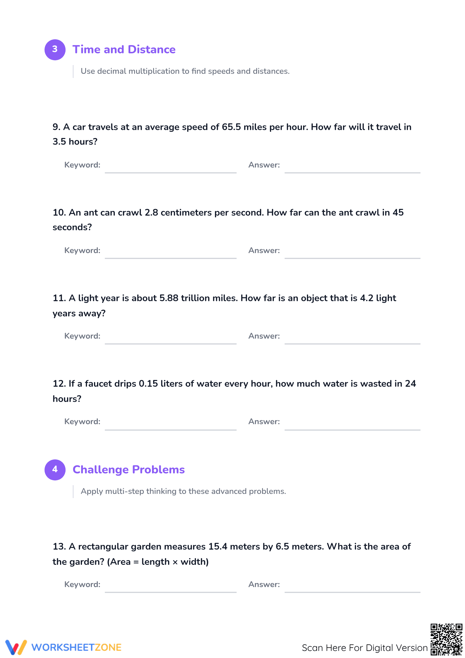 Multiplying Decimals Word Problems | Printable Grade 5 Math - Page 3