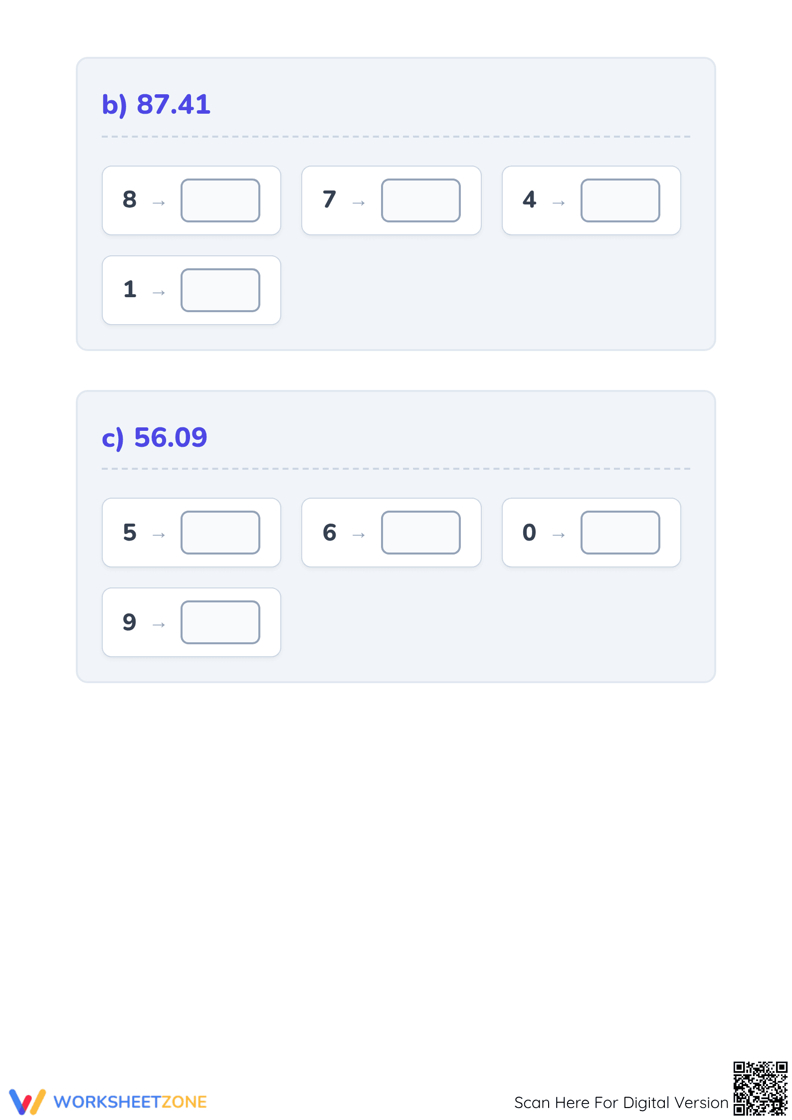 4.NF.C.6 Worksheet: Decimals — Grade 4 Aligned - Page 2