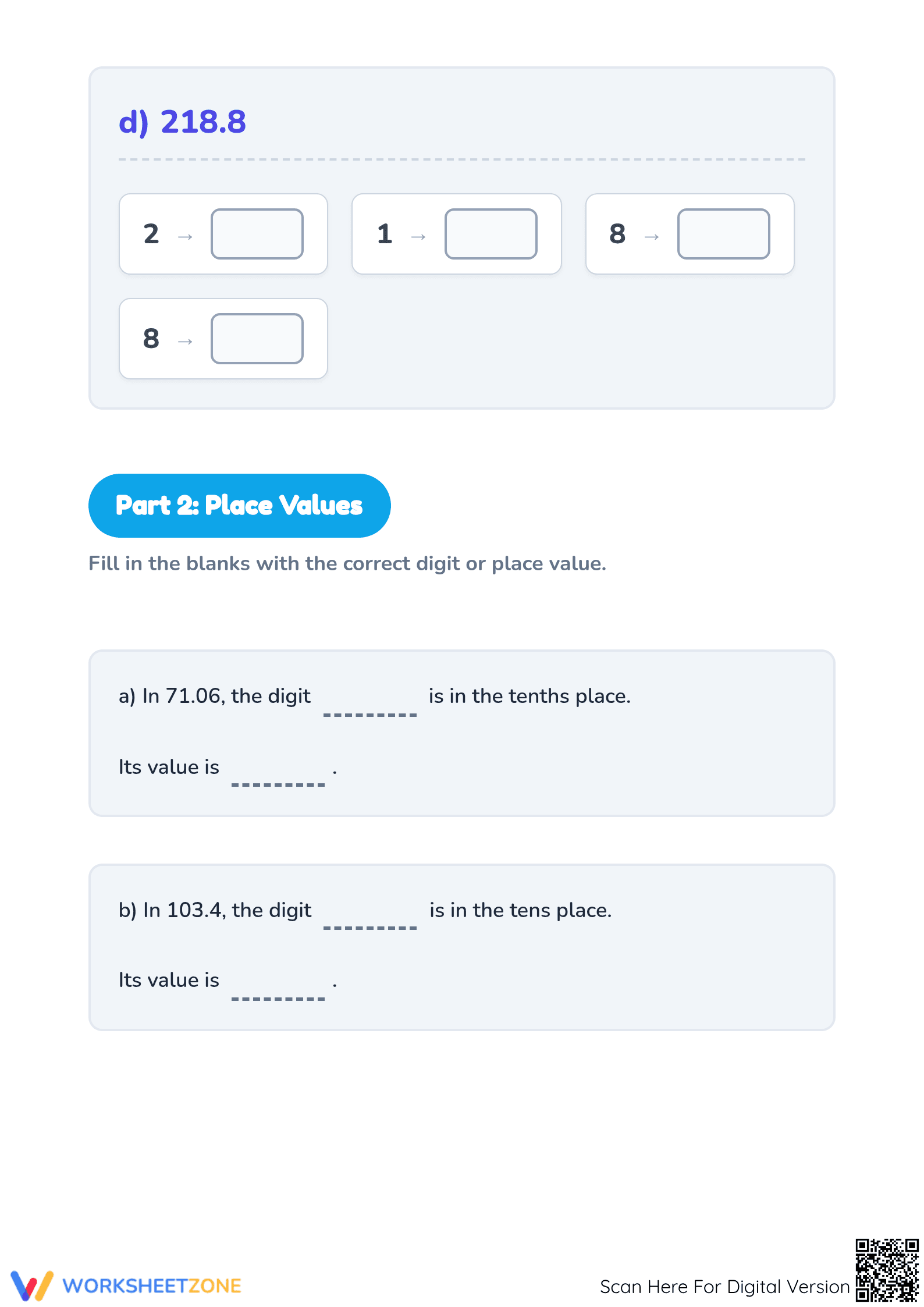 4.NF.C.6 Worksheet: Decimals — Grade 4 Aligned - Page 3
