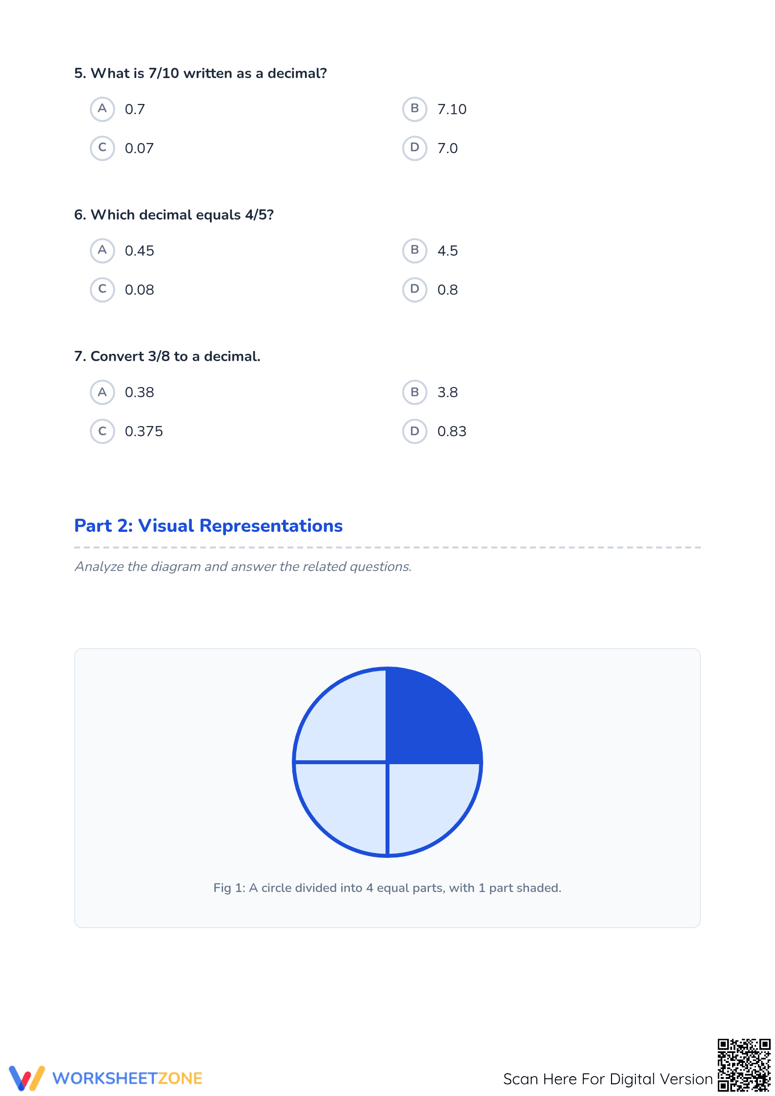 5.NBT.A.3 Worksheet: Fractions & Decimals — Grade 5 Aligned - Page 2