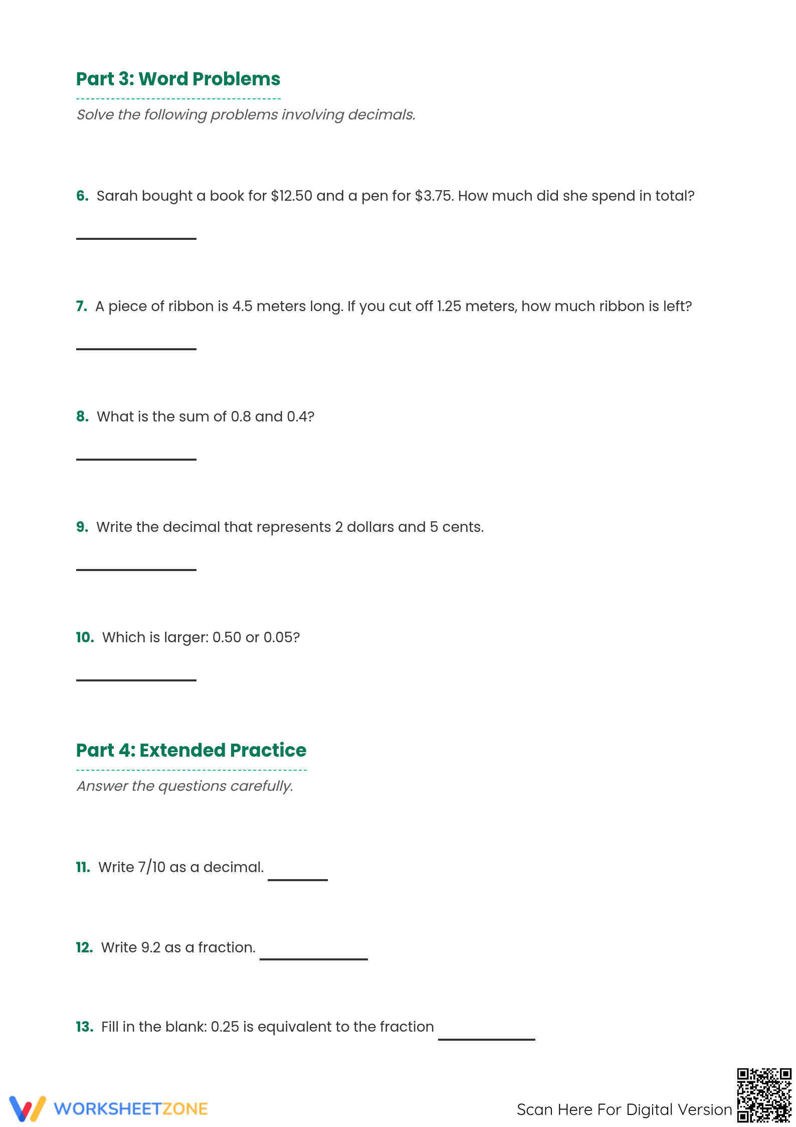 Essential Decimals and Fractions Practice | Grade 5 Math - Page 3