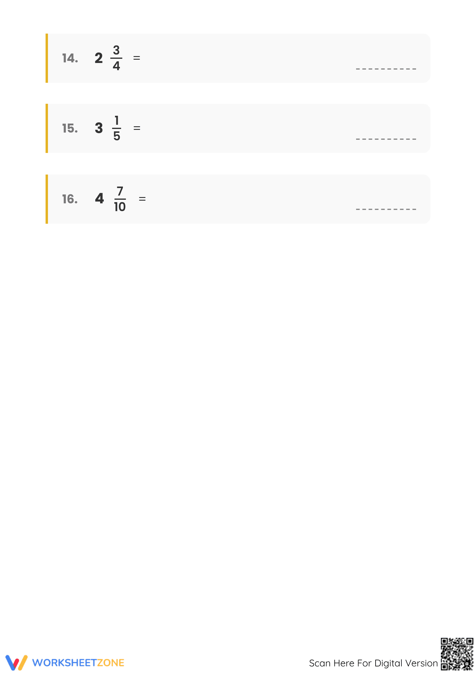 Printable Fractions to Decimals Worksheet | Grade 6-7 Math - Page 4
