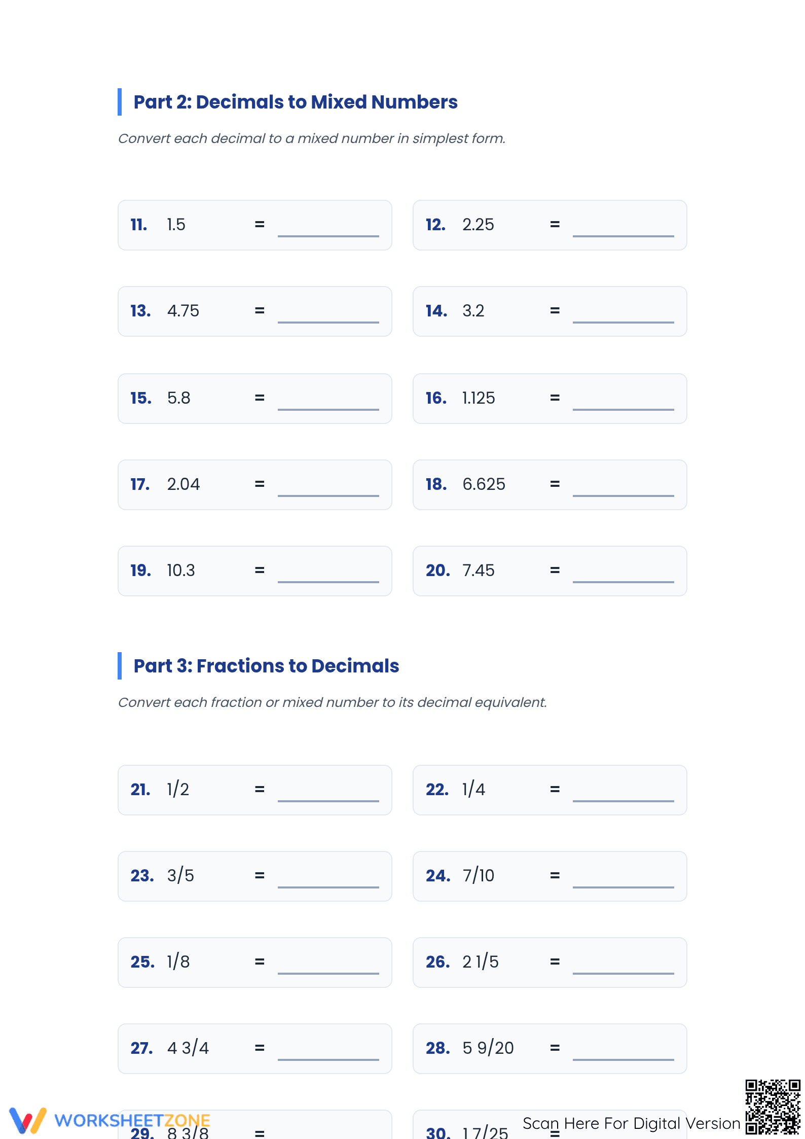 Essential Decimal Conversion Worksheet | Grade 5-6 Math - Page 2