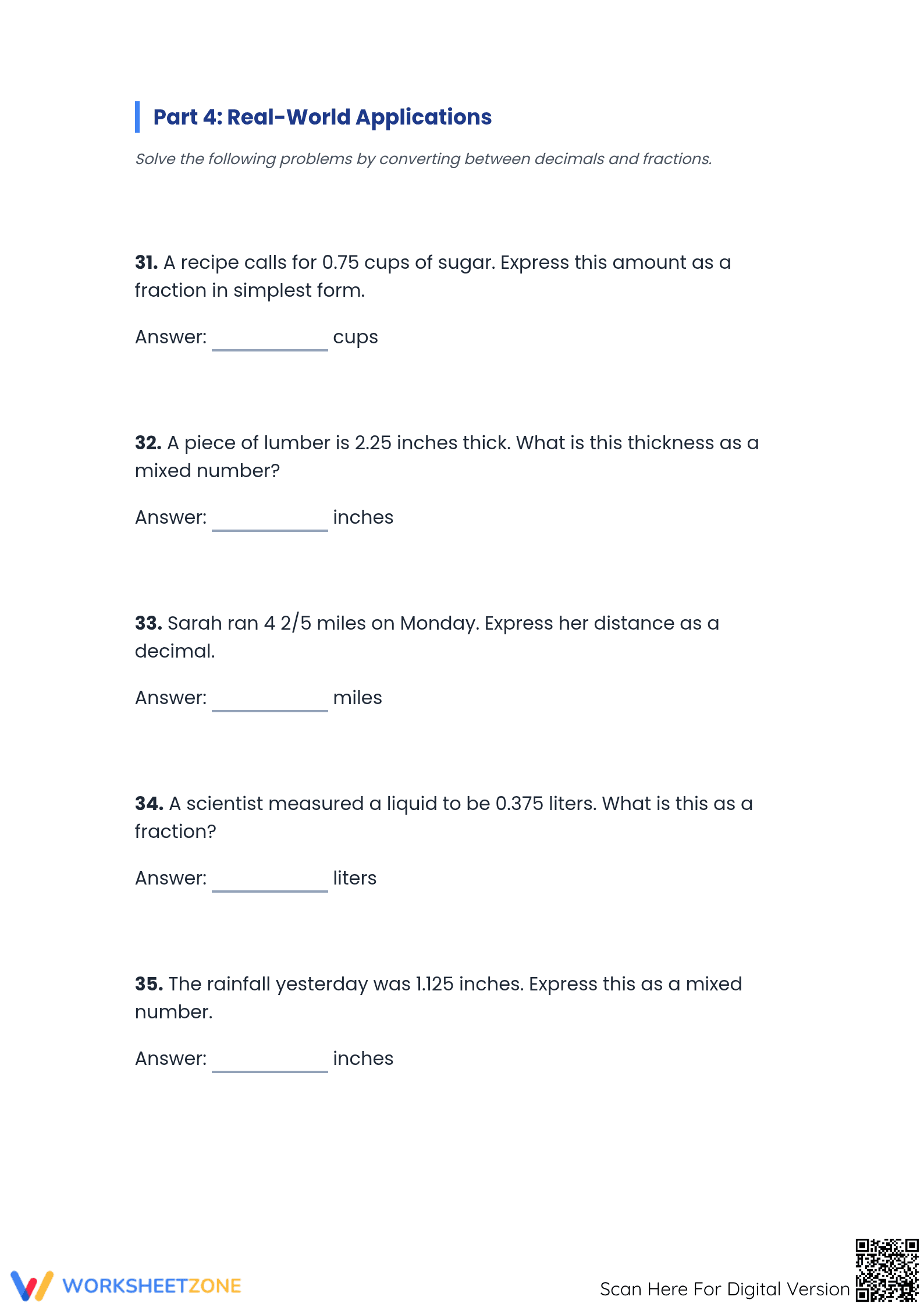 Essential Decimal Conversion Worksheet | Grade 5-6 Math - Page 3