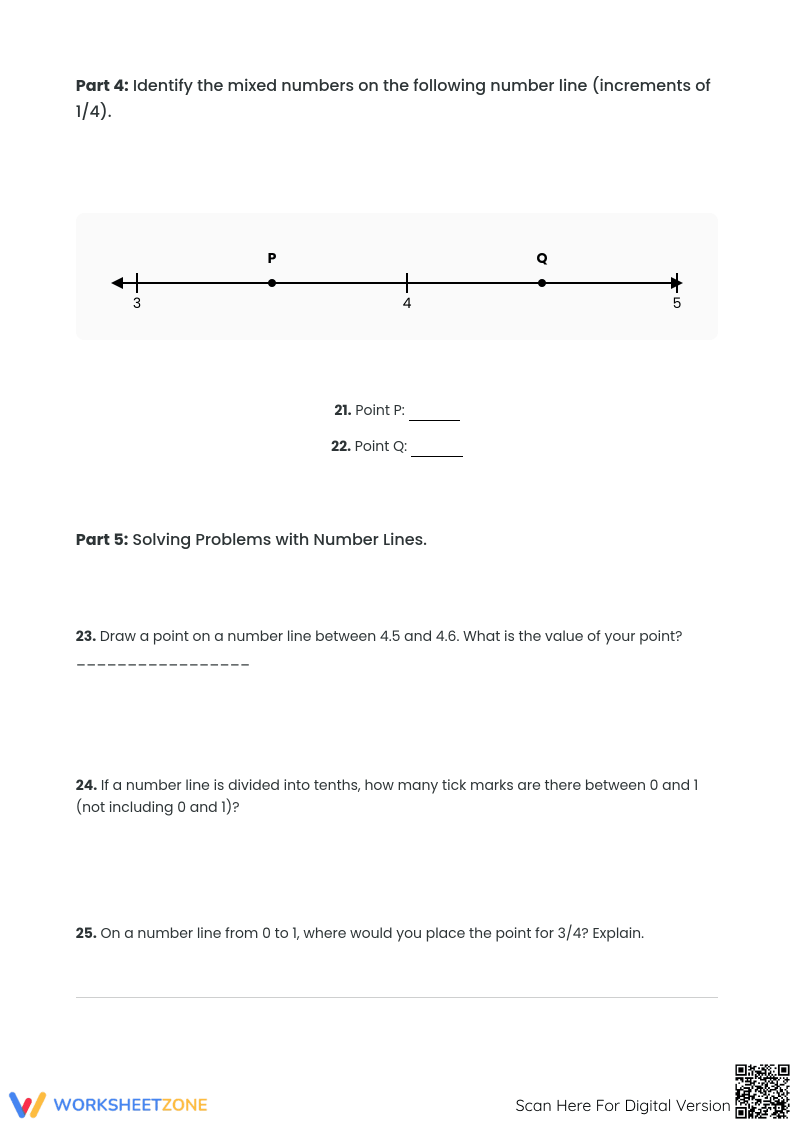 Grade 4 Decimals & Fractions — Printable No-Prep Worksheet - Page 3