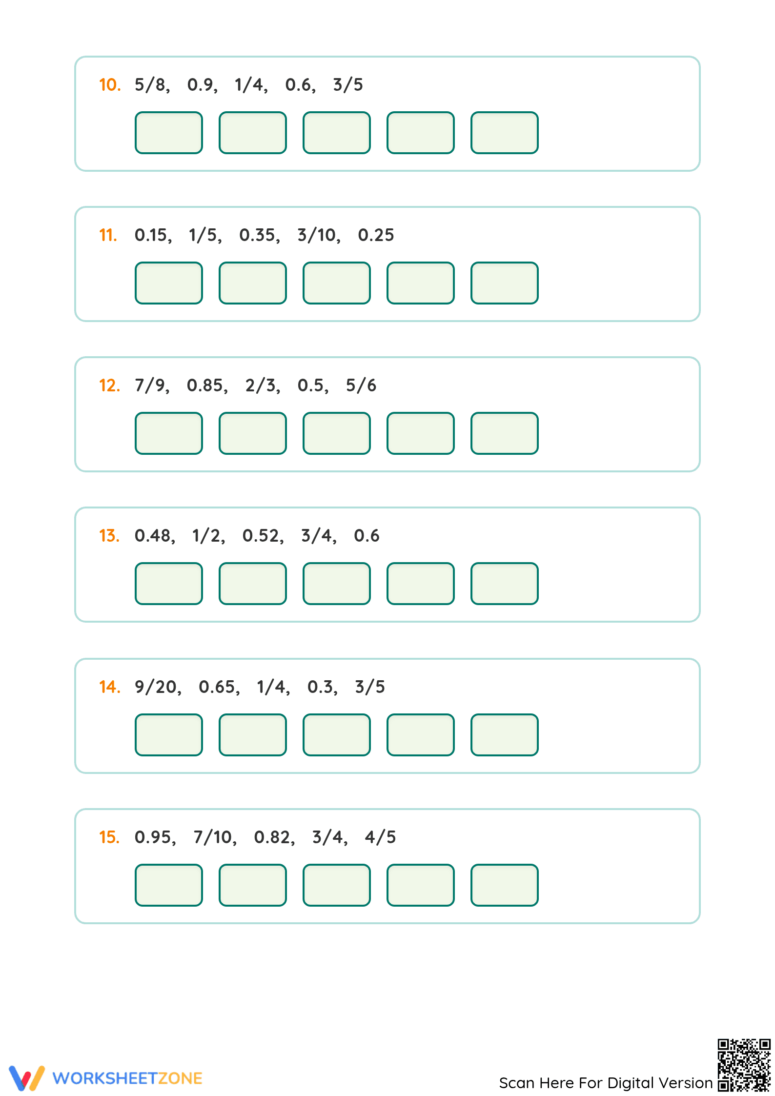 Essential Decimals and Fractions Worksheet | Grade 5 Math - Page 3