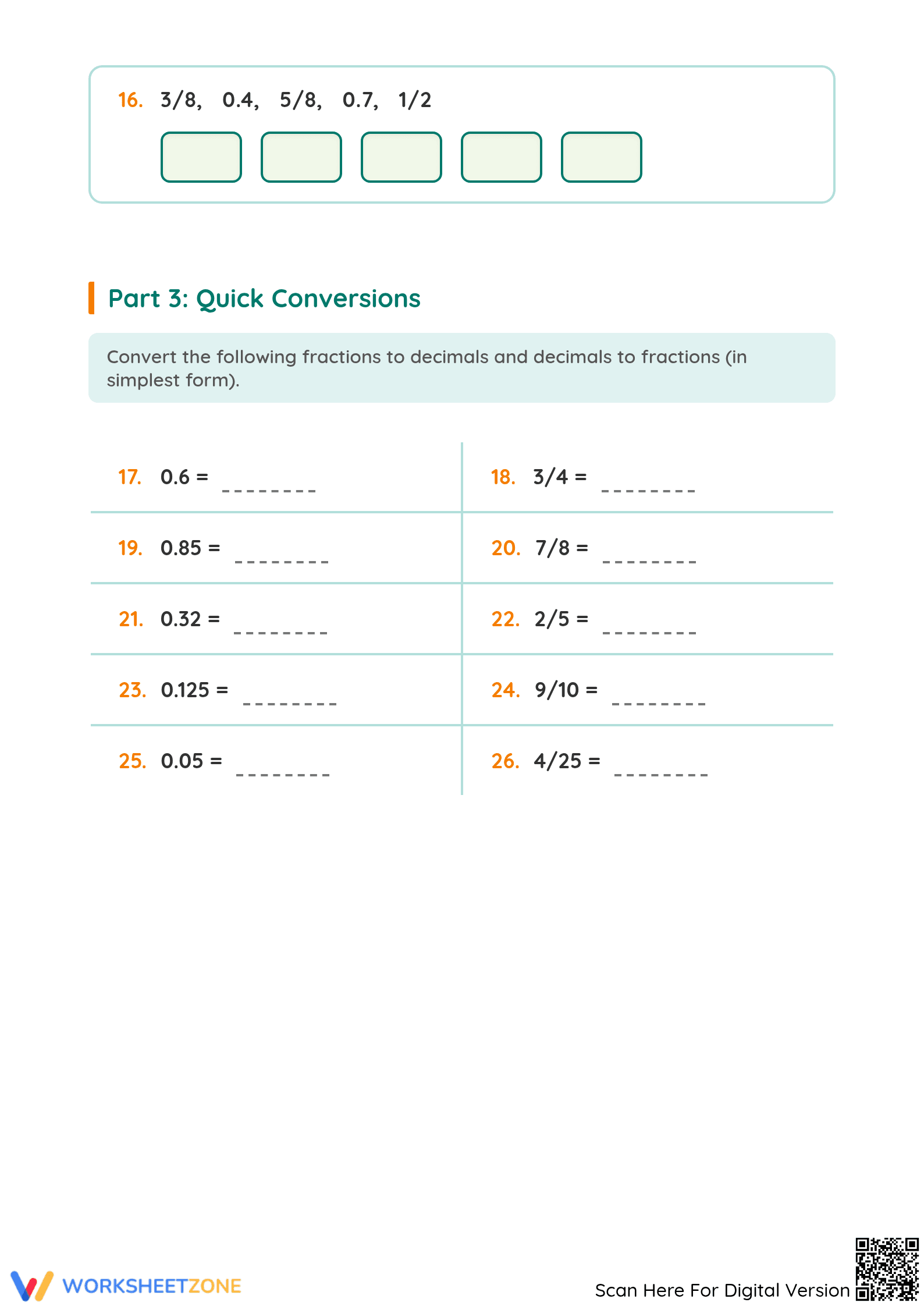 Essential Decimals and Fractions Worksheet | Grade 5 Math - Page 4