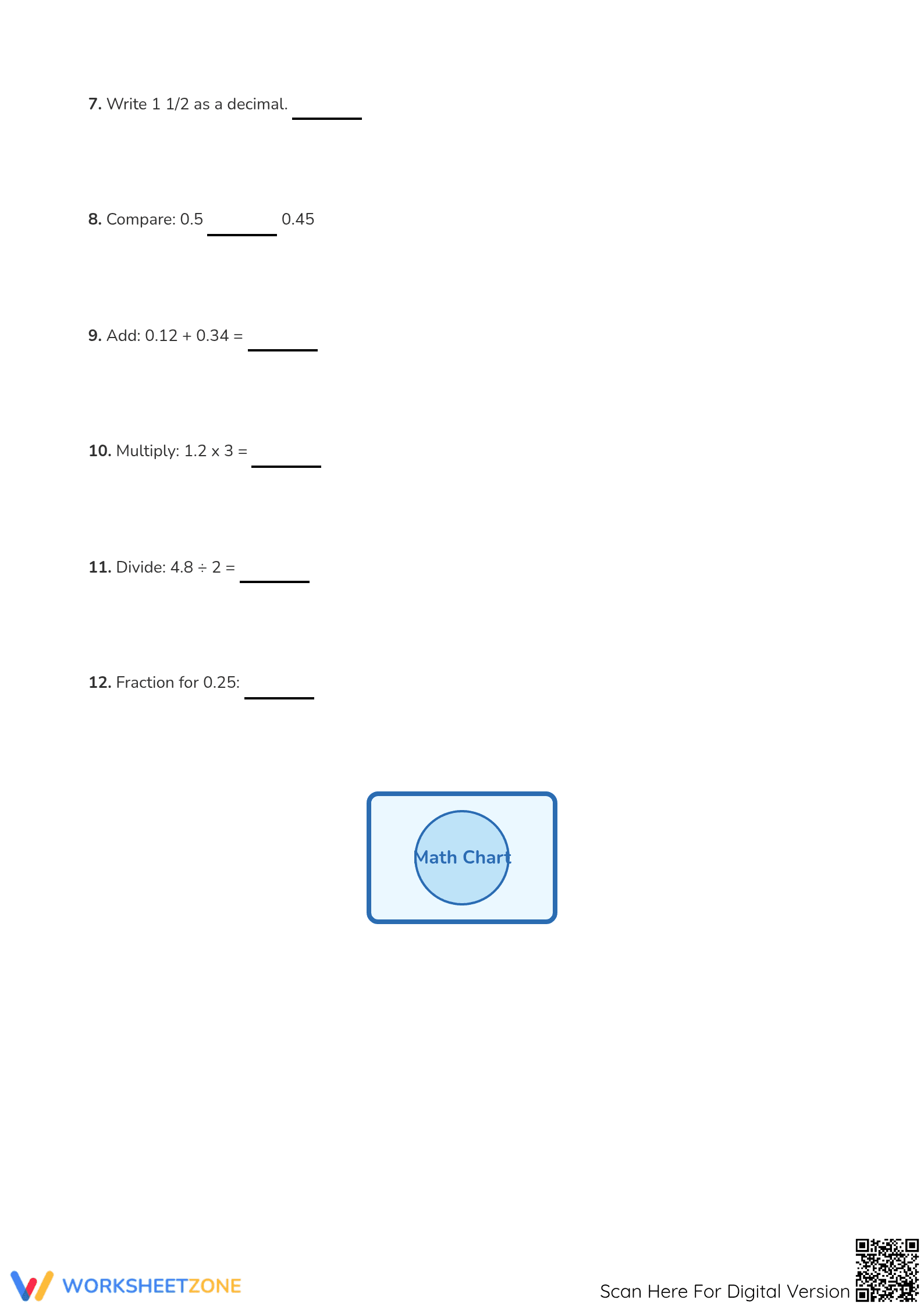 Grade 5 Decimals Worksheet — Printable No-Prep Practice - Page 2