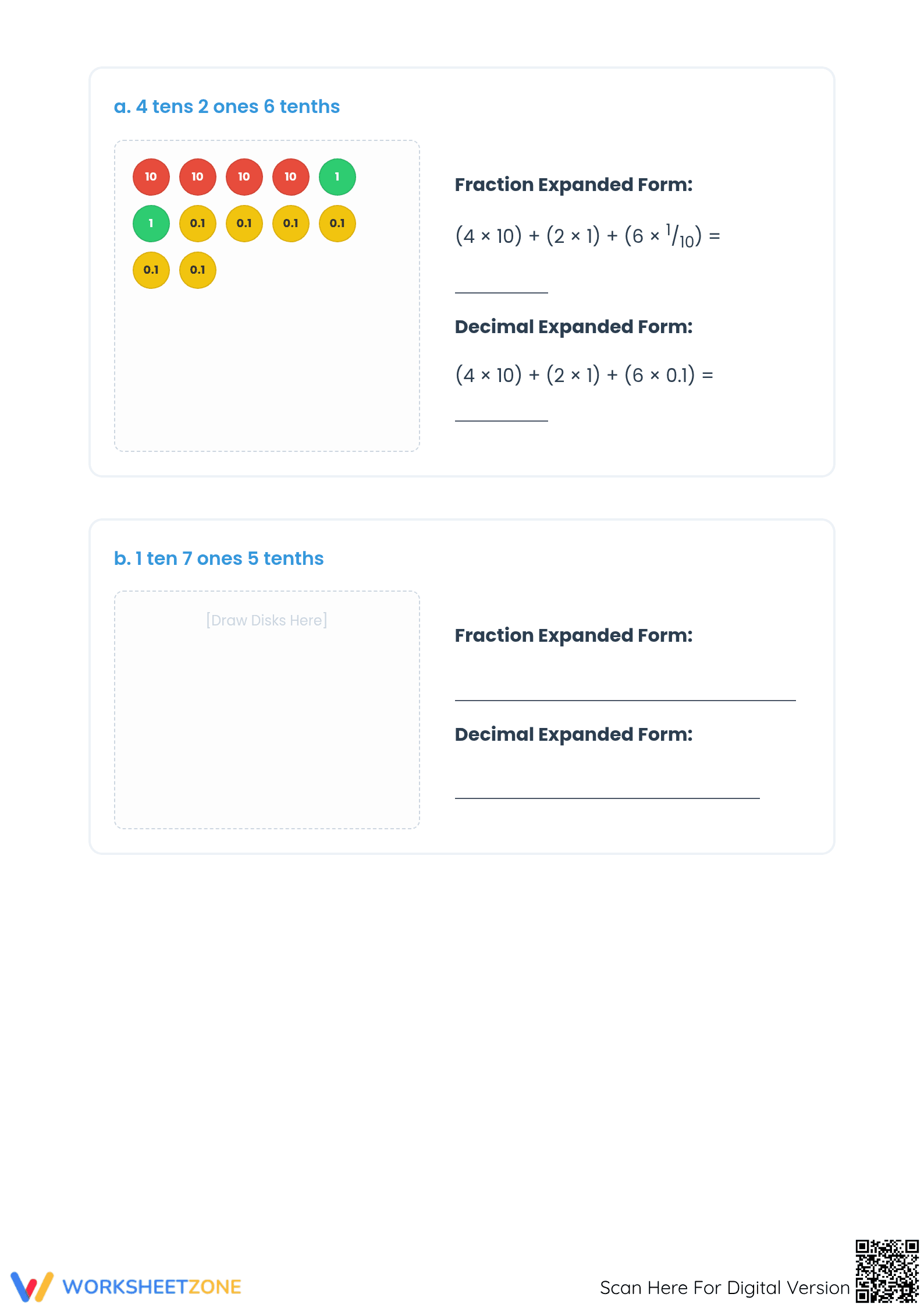 Printable Decimal Notation Worksheet for Grade 4 Math - Page 3