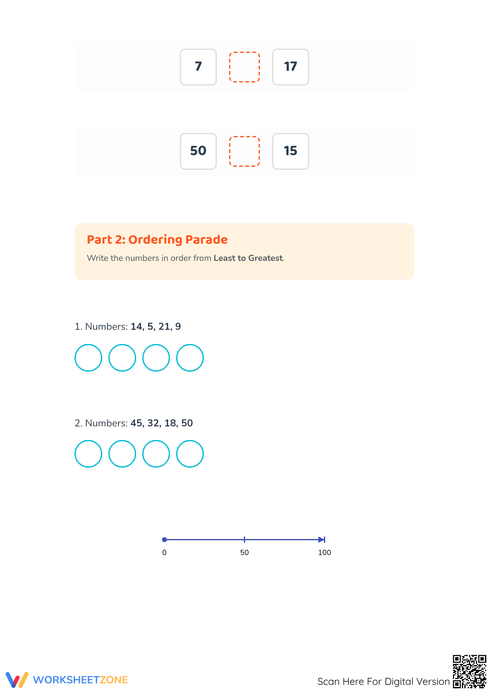 Grade 1 Descending Numbers — Printable No-Prep Worksheet - Page 2