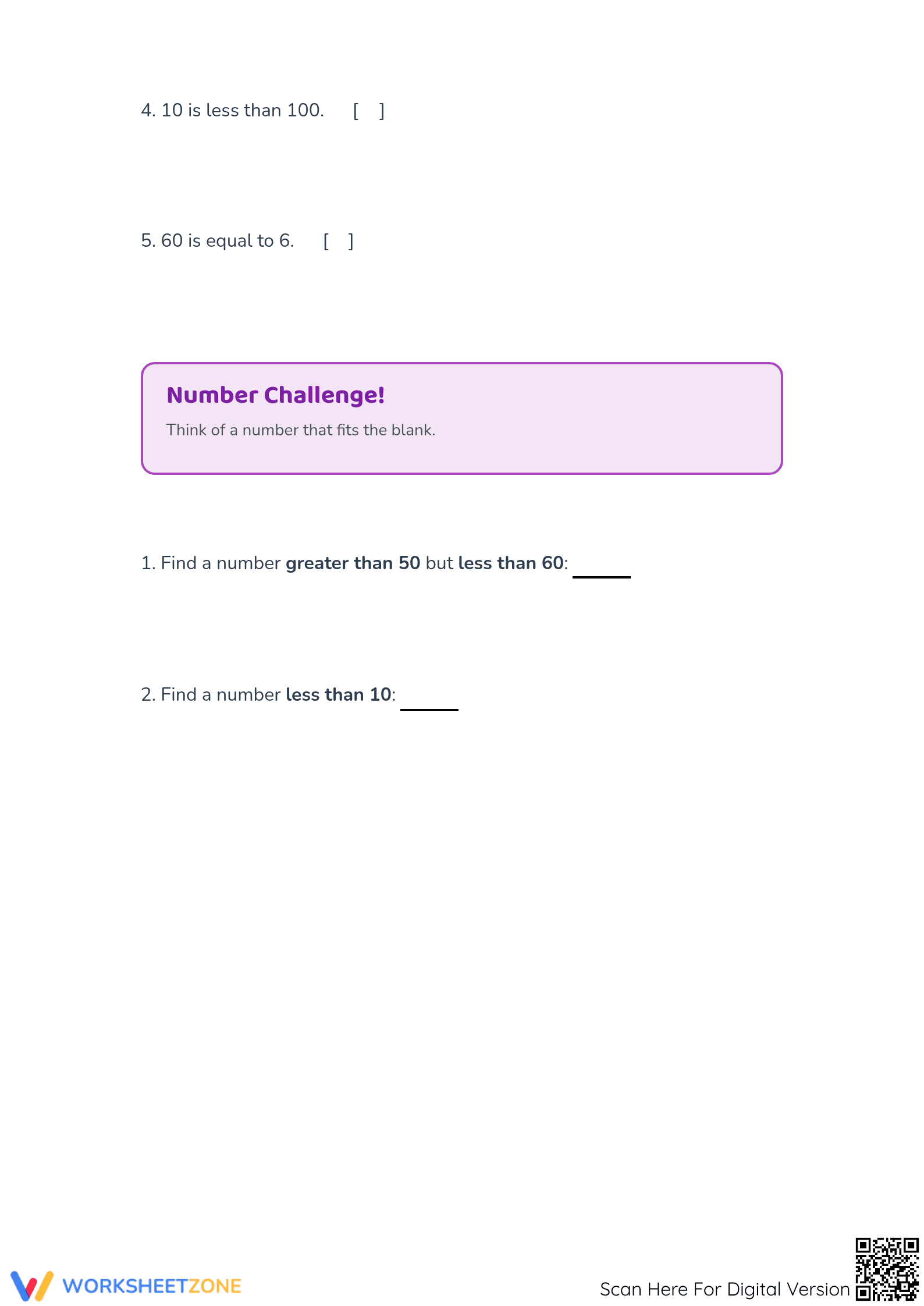 Grade 1 Descending Numbers — Printable No-Prep Worksheet - Page 4