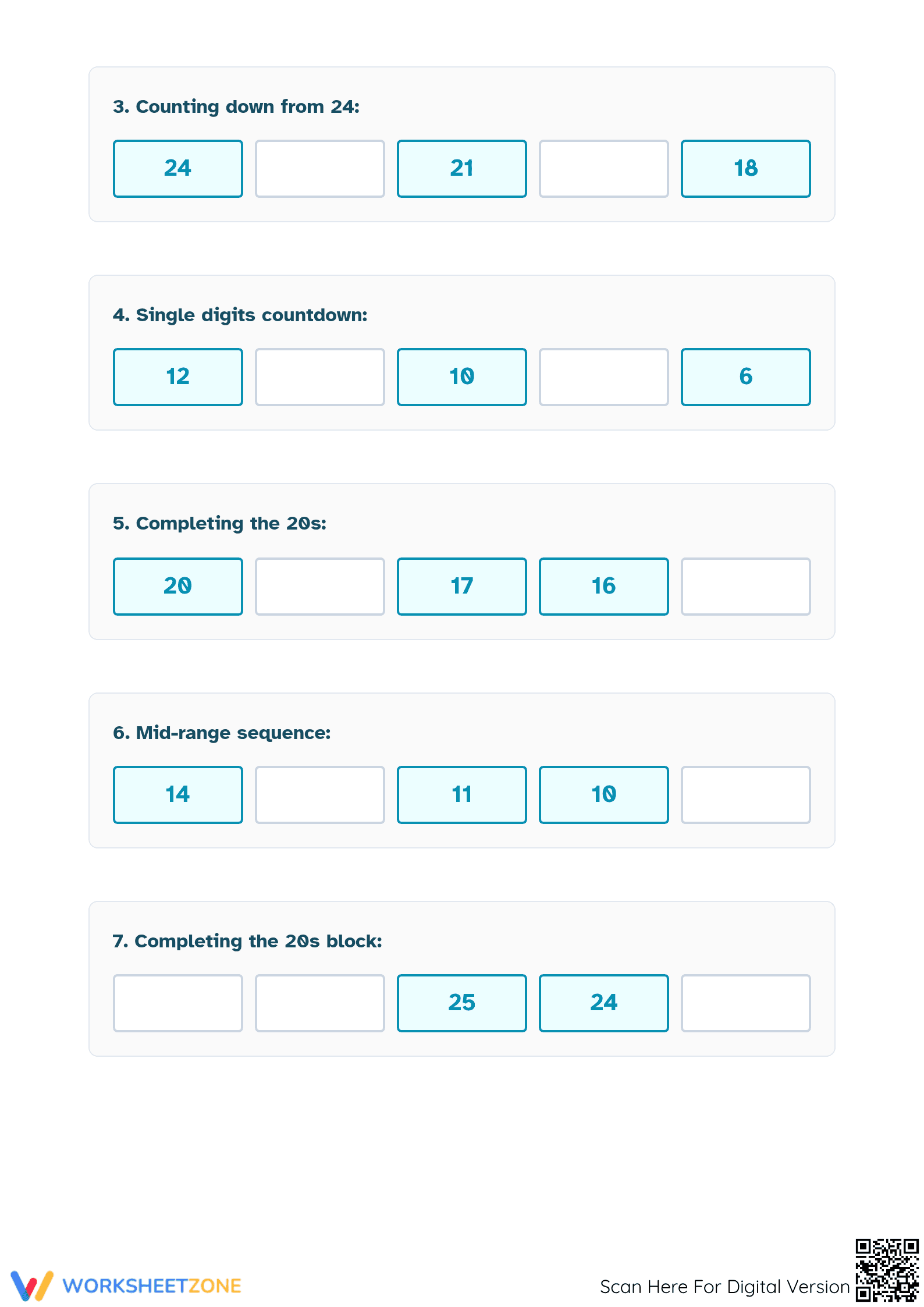 Descending Order within 30 Worksheet | Printable Math - Page 2