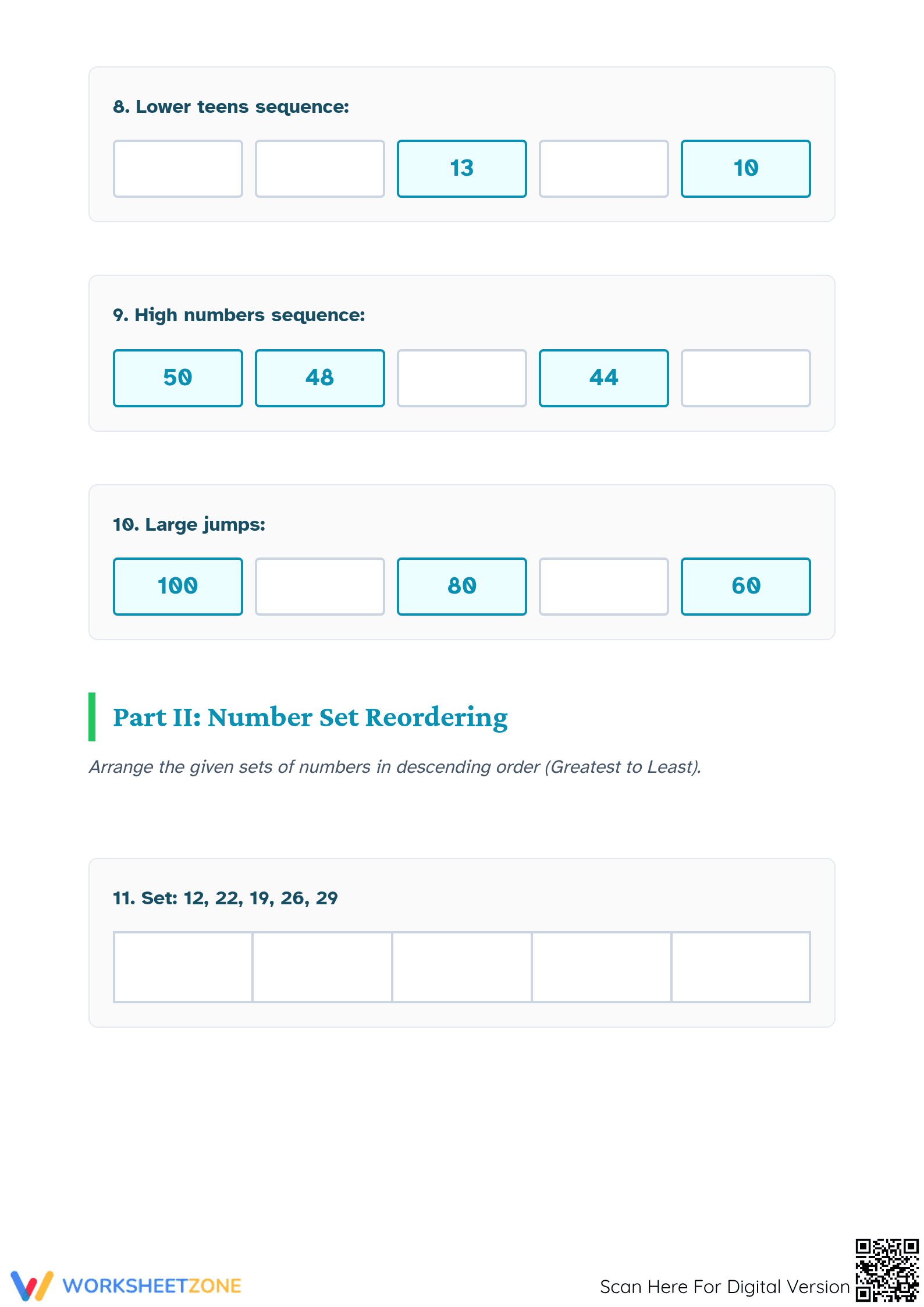 Descending Order within 30 Worksheet | Printable Math - Page 3