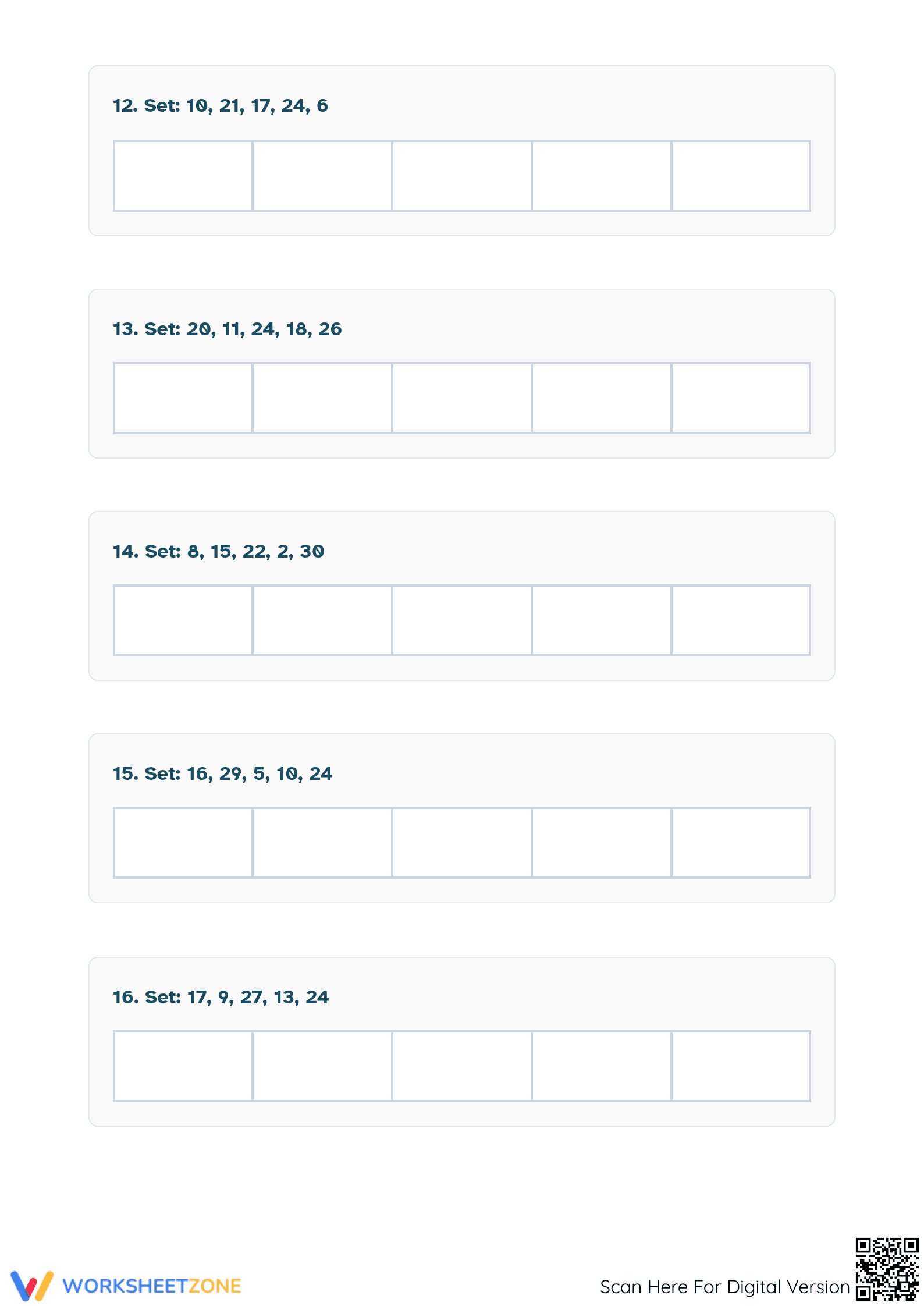 Descending Order within 30 Worksheet | Printable Math - Page 4