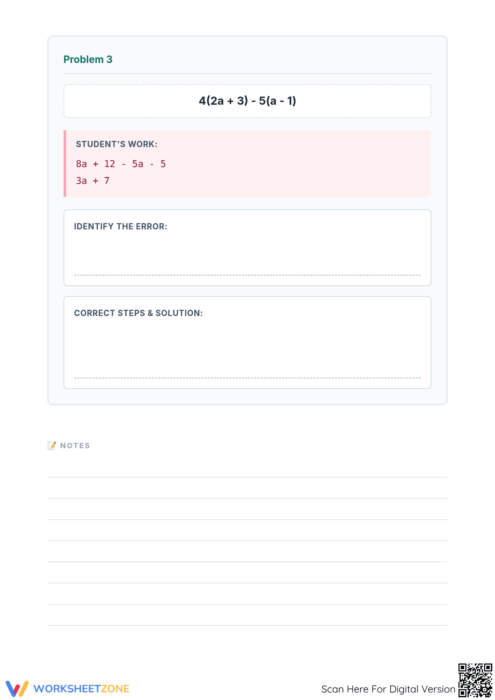 Essential Algebra: Combining Like Terms & Distributive Property - Page 3