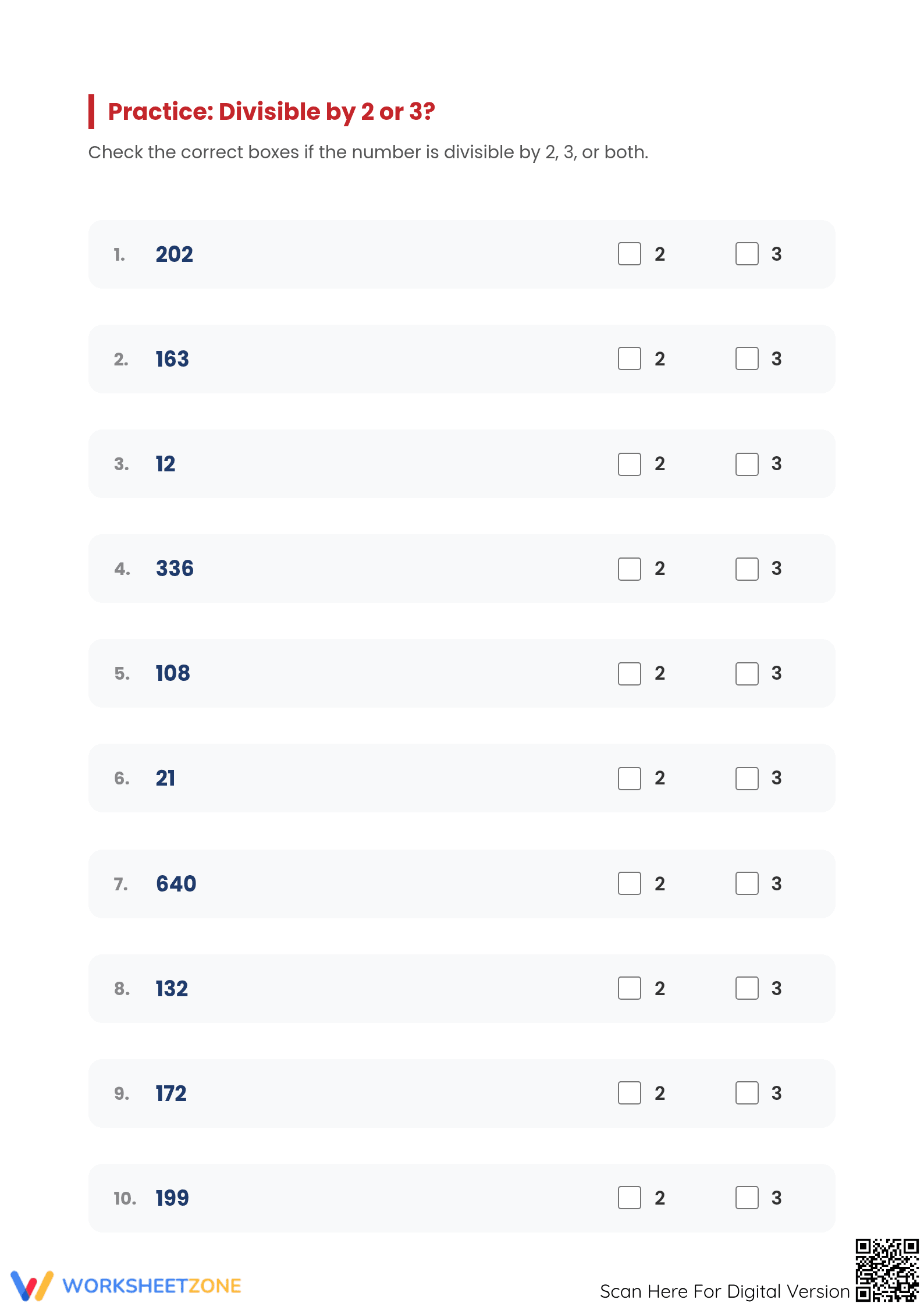 Essential Divisibility Rules 2 & 3 Worksheet | Grade 4-6 - Page 2