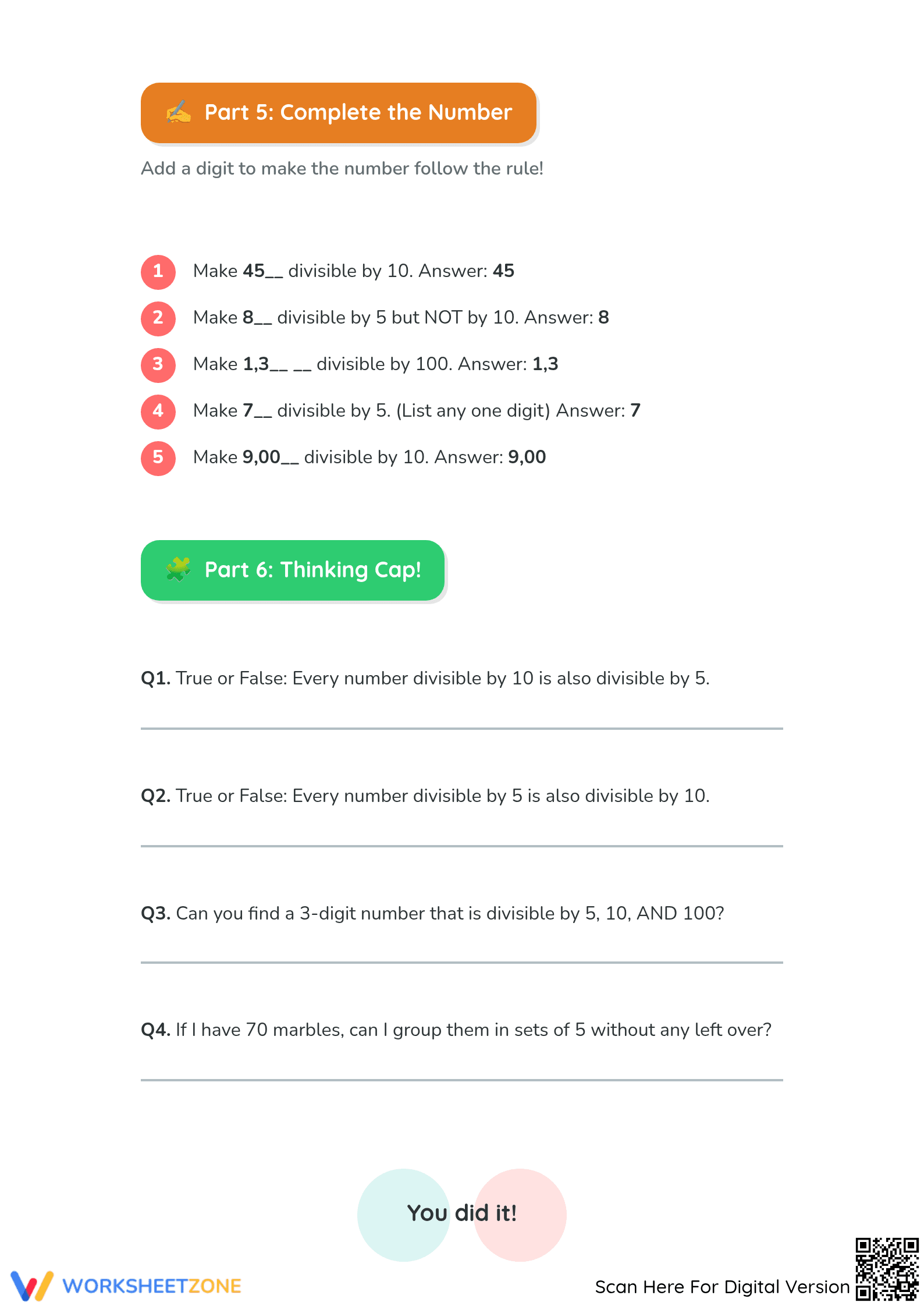 Essential Divisibility Rules Worksheet | Grade 4 Math - Page 4