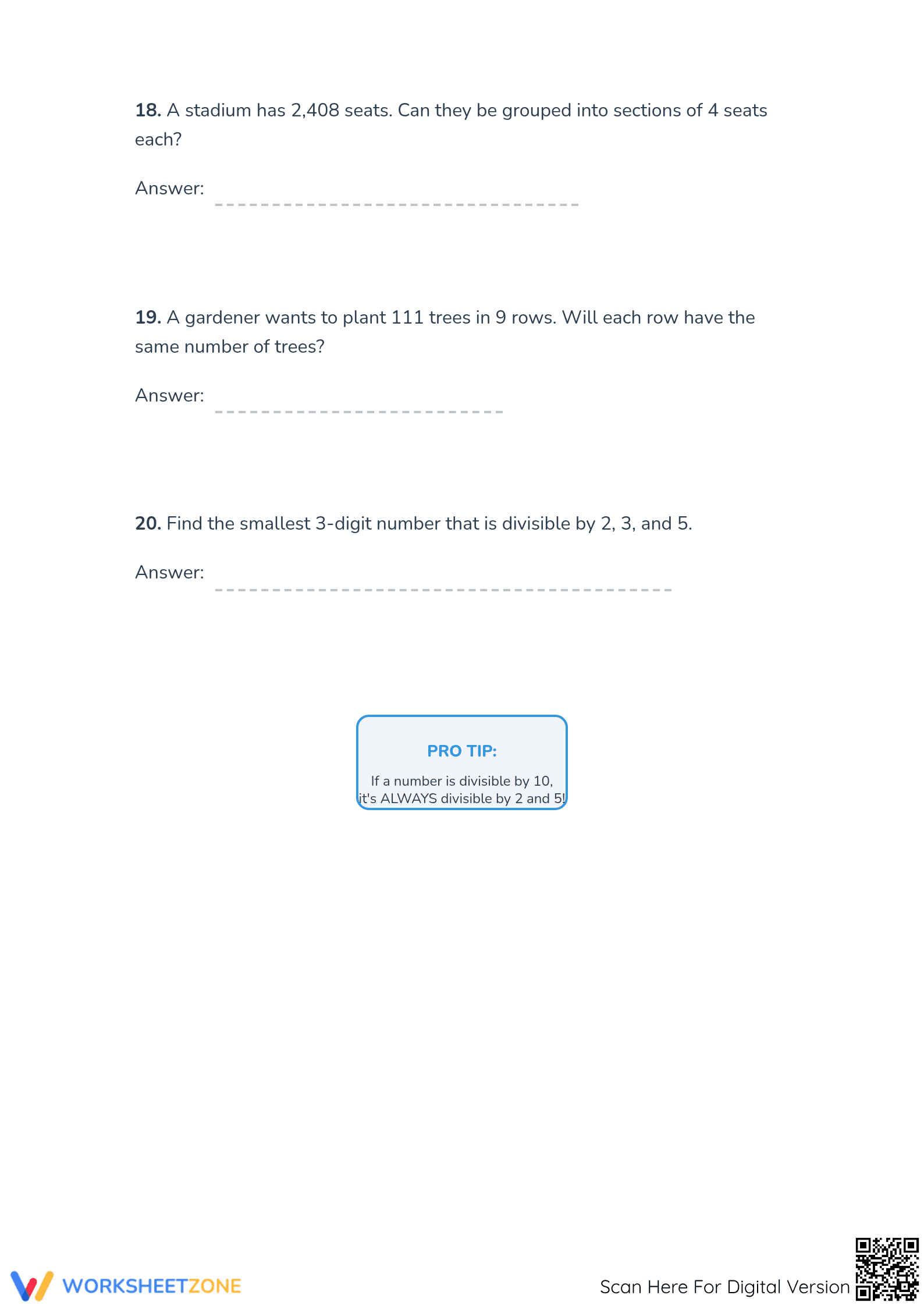 Printable Divisibility Rules Worksheet | Grade 5 Math - Page 5