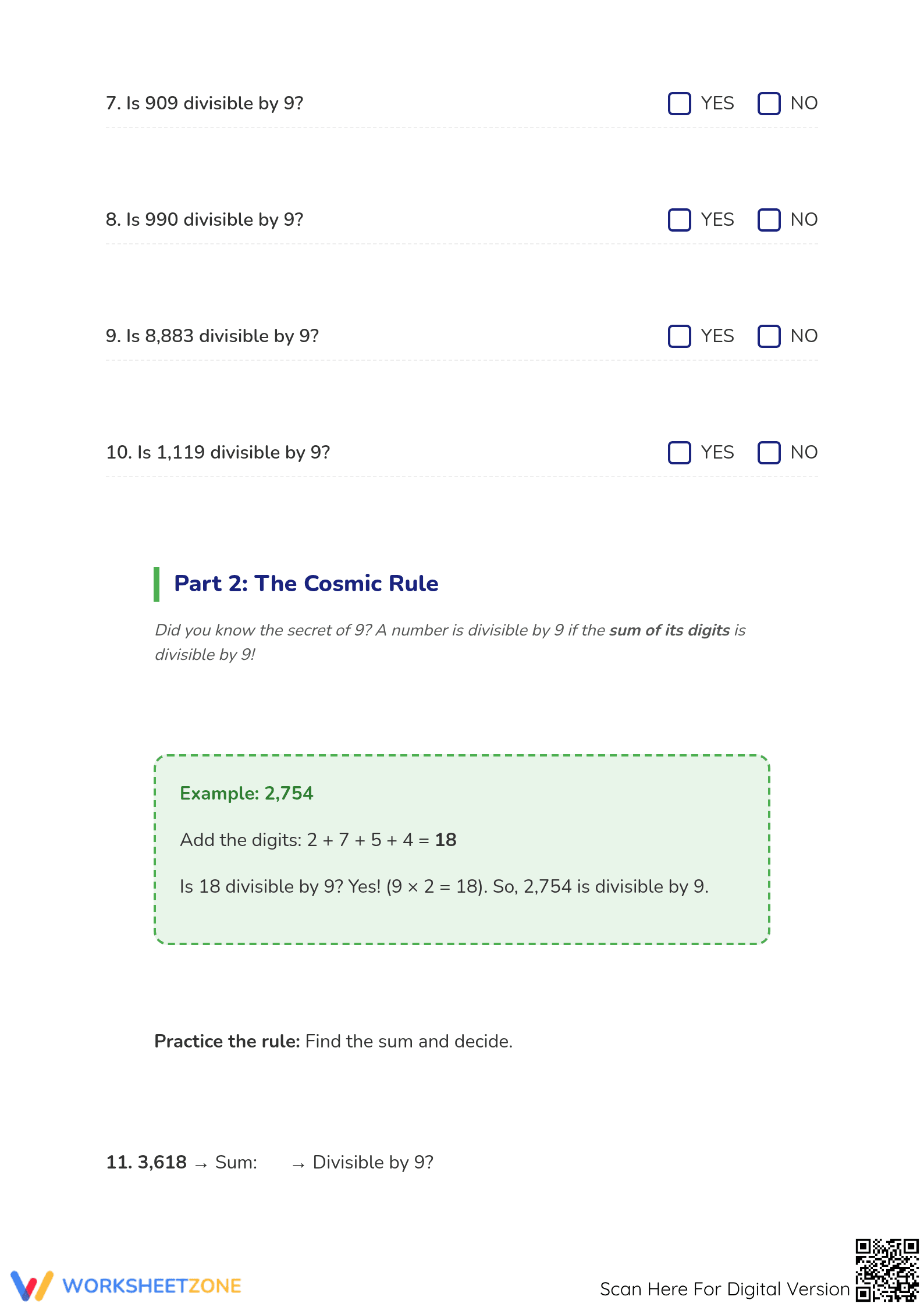 Essential Divisibility by 9 Worksheet | Grade 4 Printable - Page 2